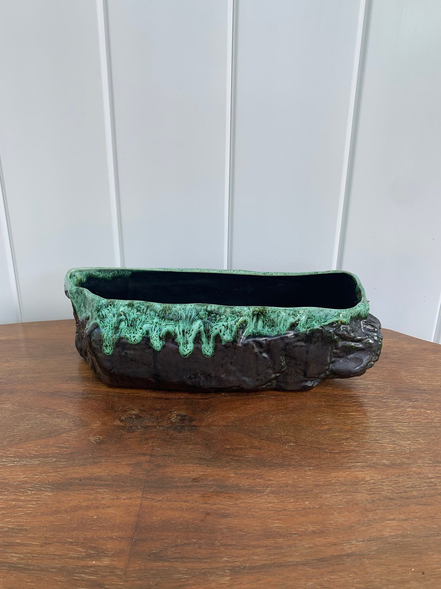 Vintage Dark Green Drip Glaze Beachcomber Planter Made in Canada 338