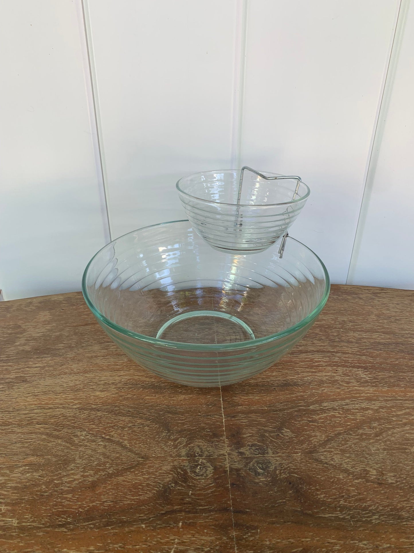 Retro Clear Pasari Beehive Glass Chips and Dip Bowl Set