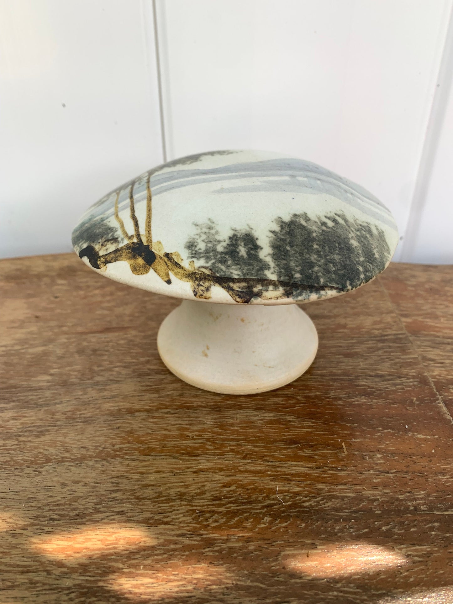 Retro Hand Painted Pottery Mushroom