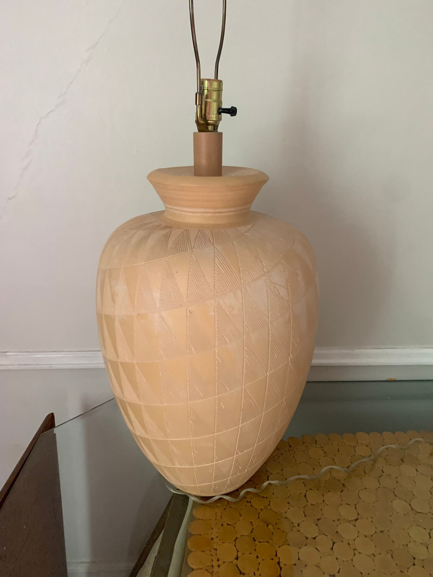 Retro Oversized Natural Terra Cotta GInger Jar Lamp by Casual Lamp Design No Shade