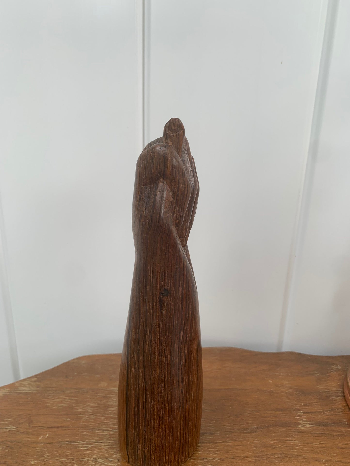 Vintage Hand Carved Lucky Mano Figa Wooden Sculpture