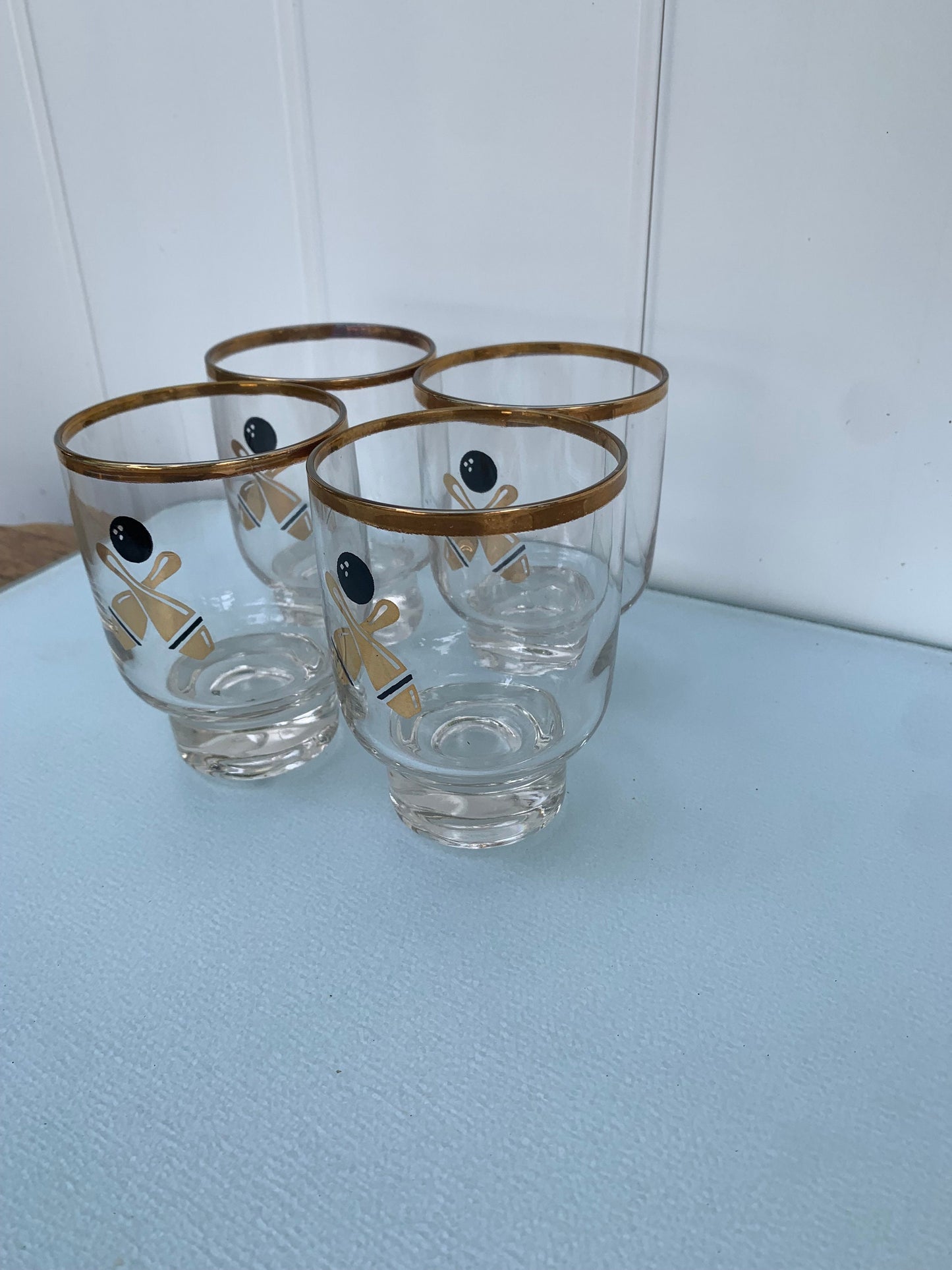 Set of 4 of MCM Bowling Ball Glasses