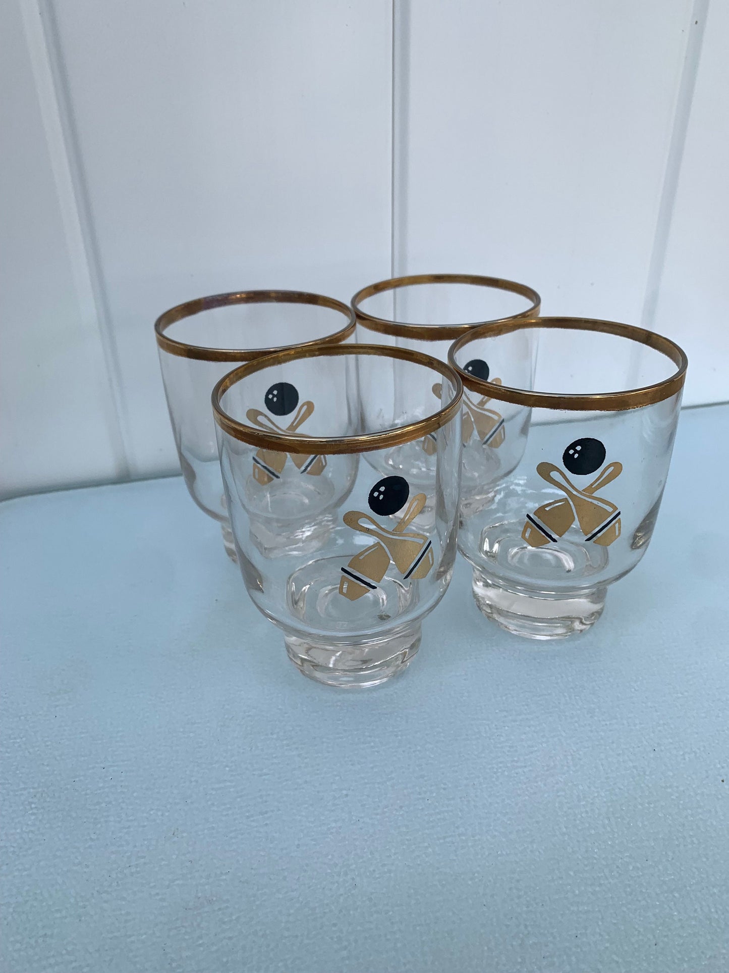 Set of 4 of MCM Bowling Ball Glasses