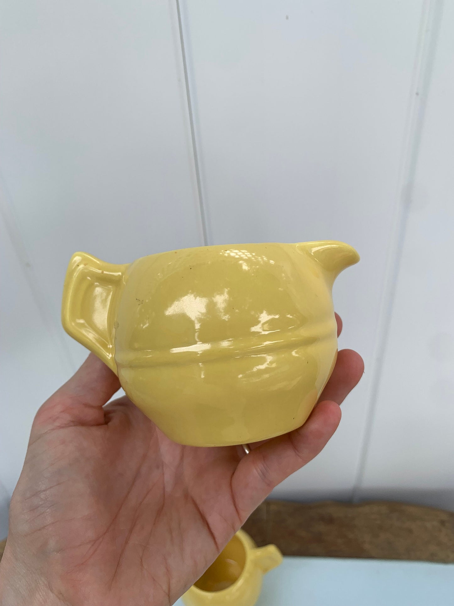 Vintage Yellow California Pottery Cream and Sugar