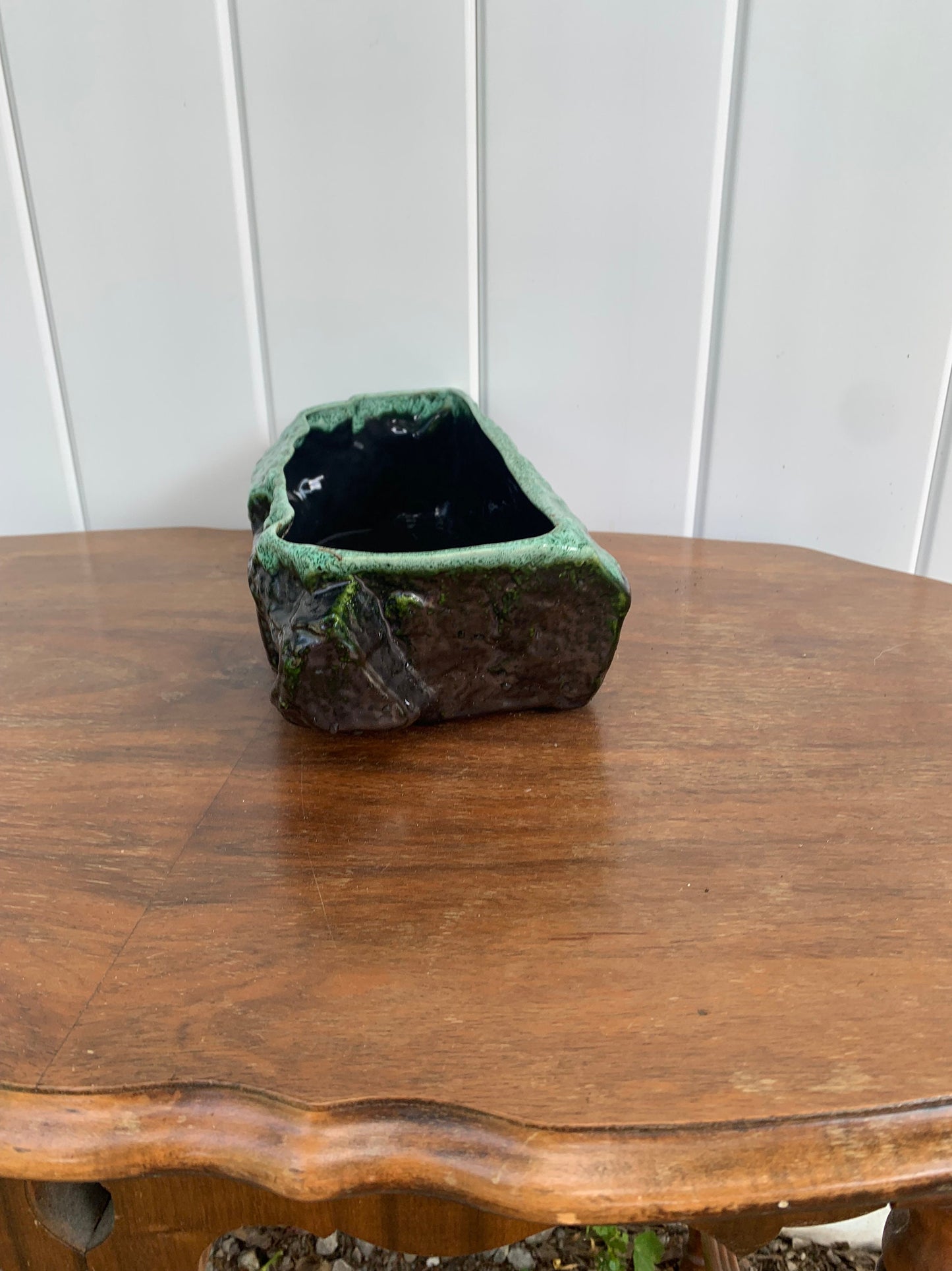 Vintage Dark Green Drip Glaze Beachcomber Planter Made in Canada 338