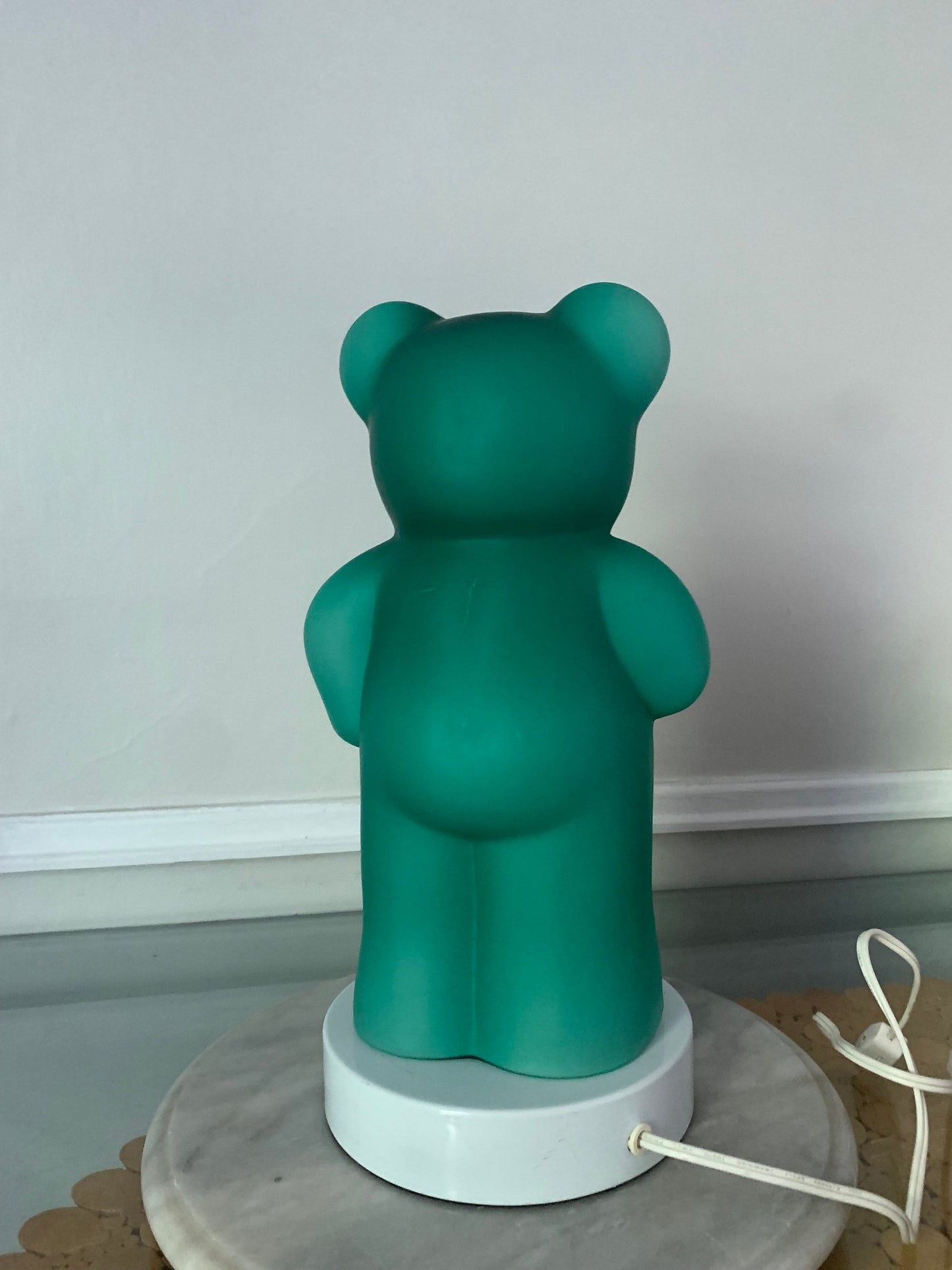 Retro Turquoise Glass Gummy Bear Lamp