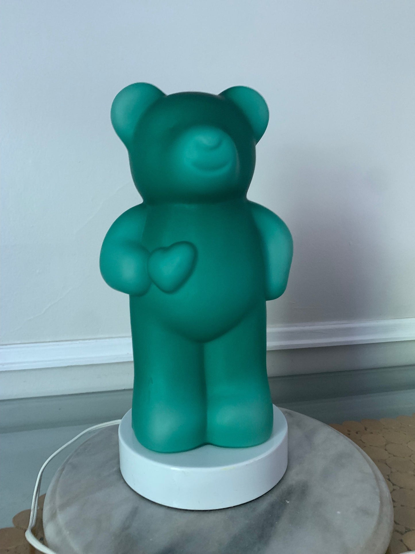 Retro Turquoise Glass Gummy Bear Lamp