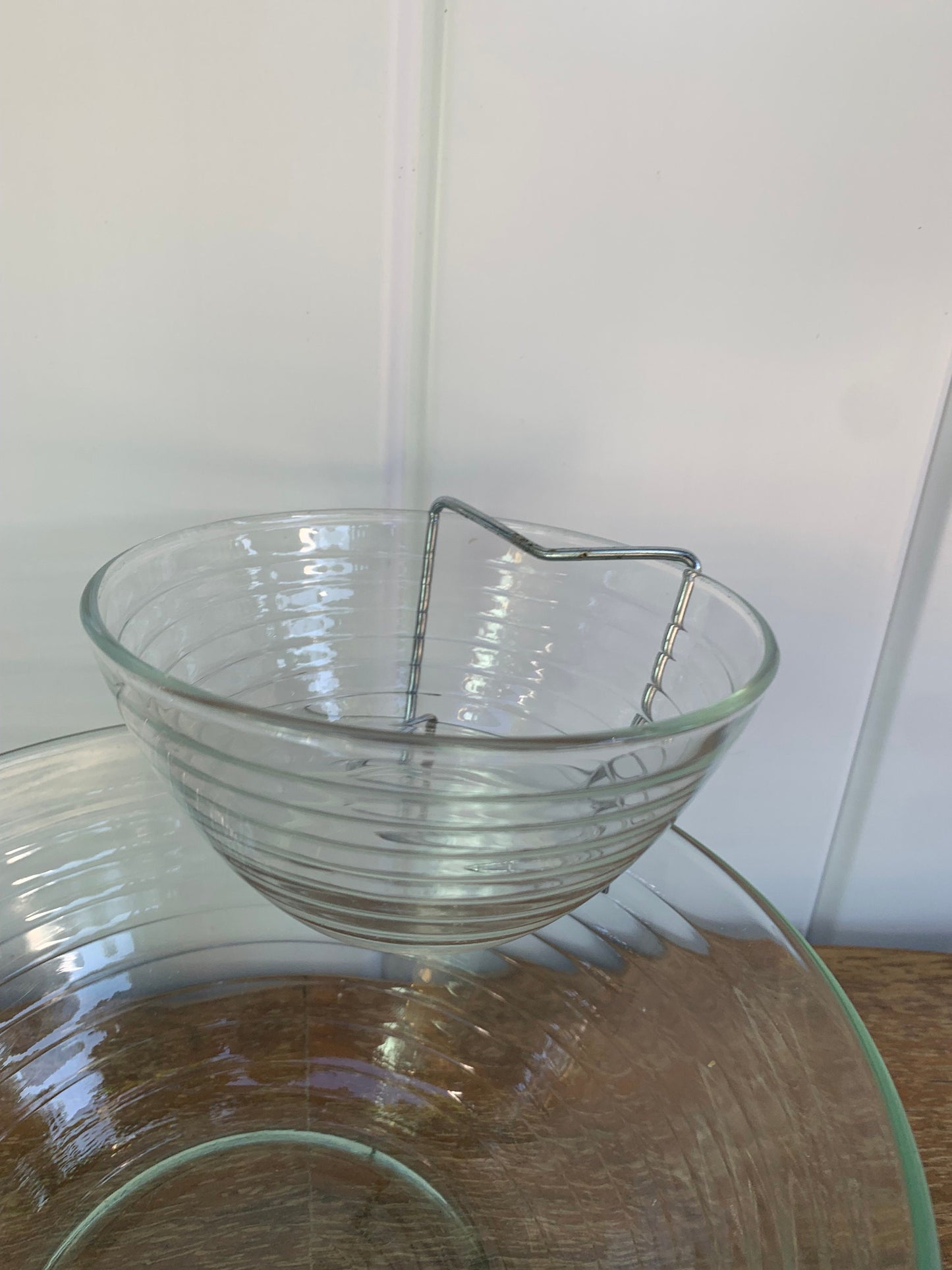 Retro Clear Pasari Beehive Glass Chips and Dip Bowl Set