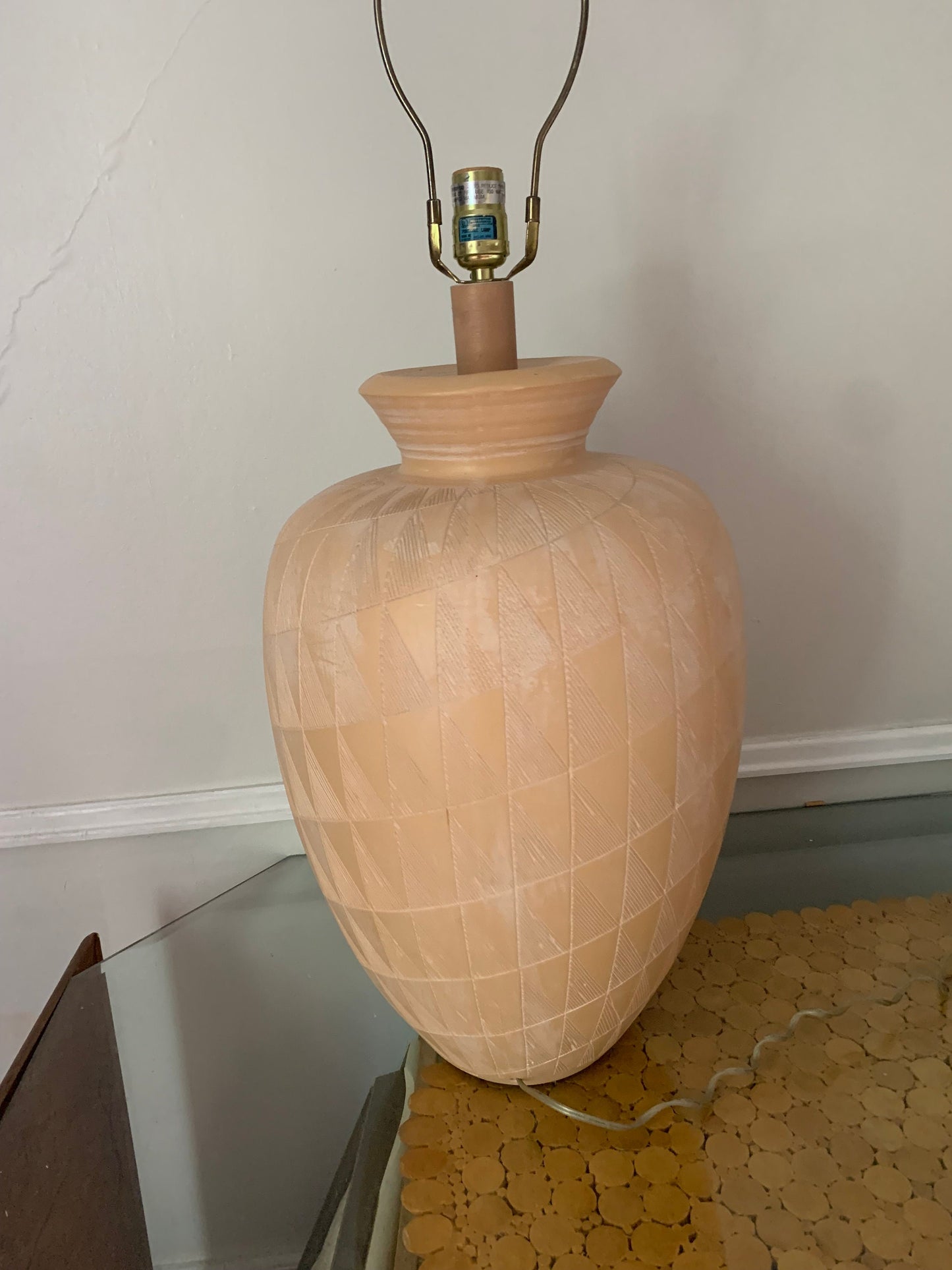 Retro Oversized Natural Terra Cotta GInger Jar Lamp by Casual Lamp Design No Shade