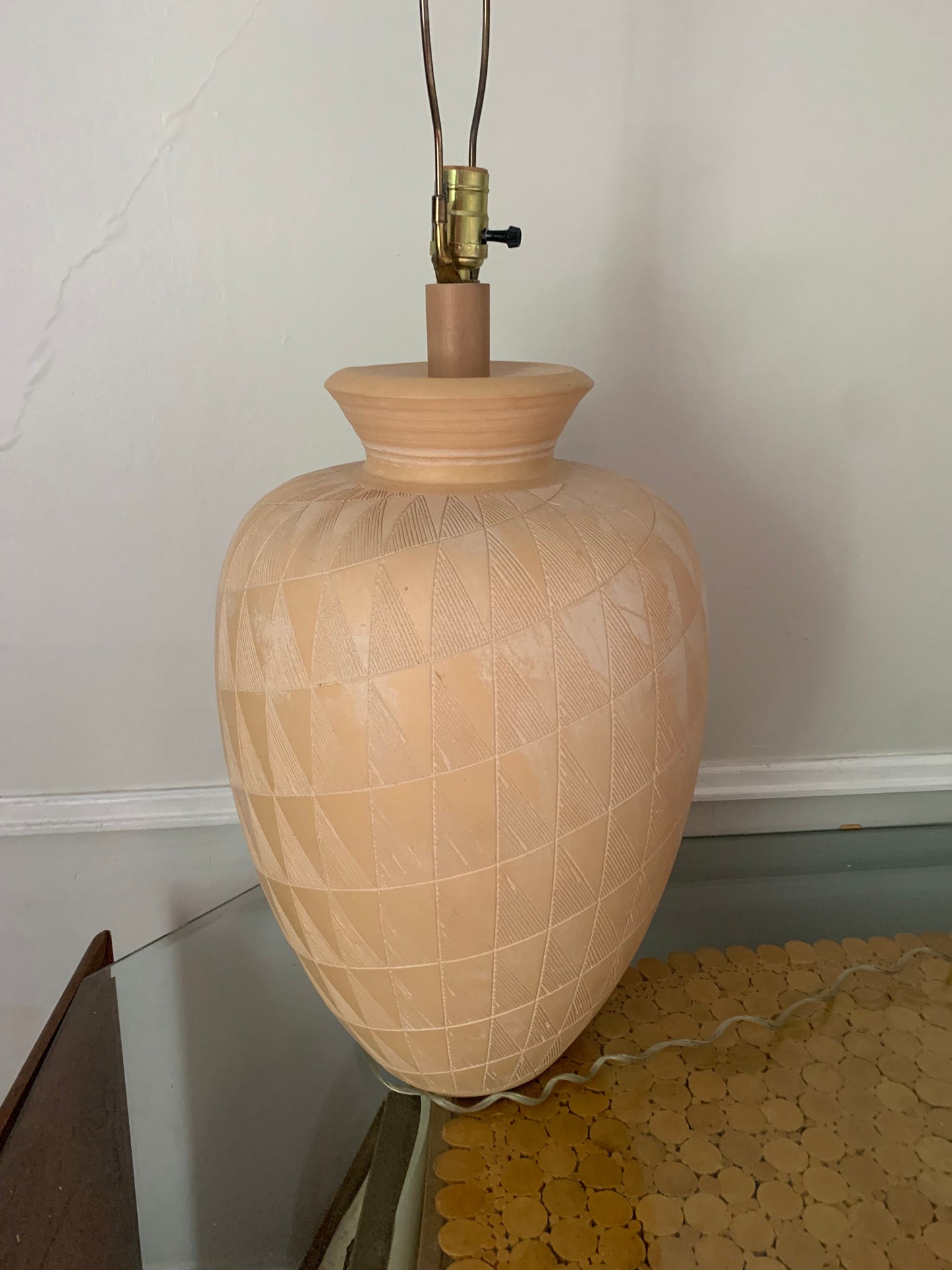 Retro Oversized Natural Terra Cotta GInger Jar Lamp by Casual Lamp Design No Shade