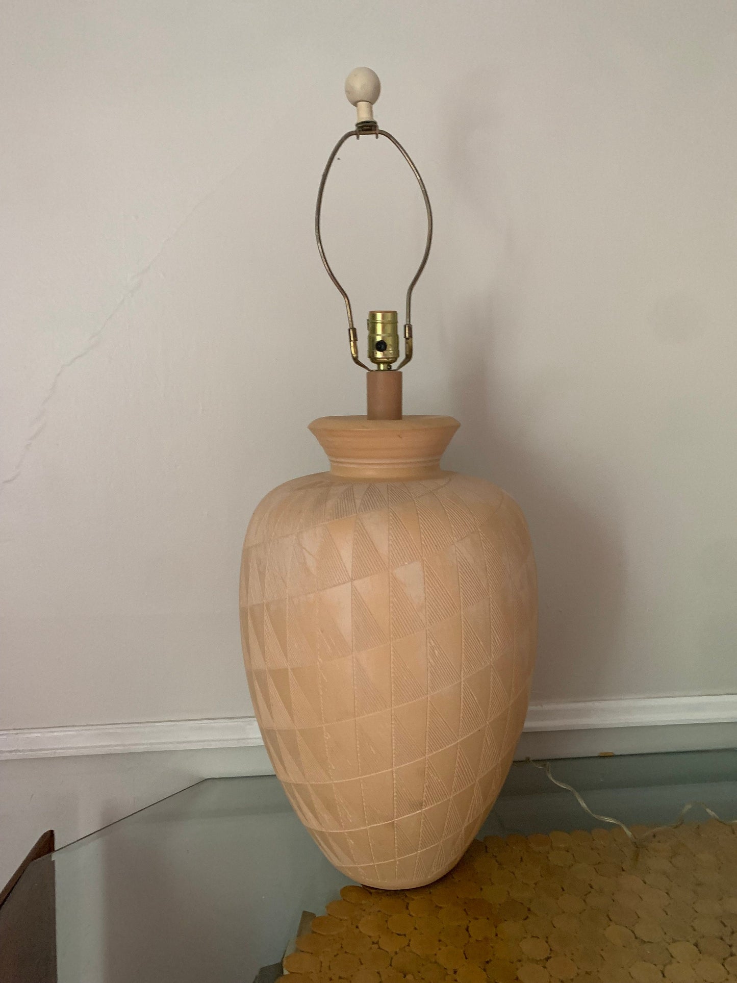 Retro Oversized Natural Terra Cotta GInger Jar Lamp by Casual Lamp Design No Shade