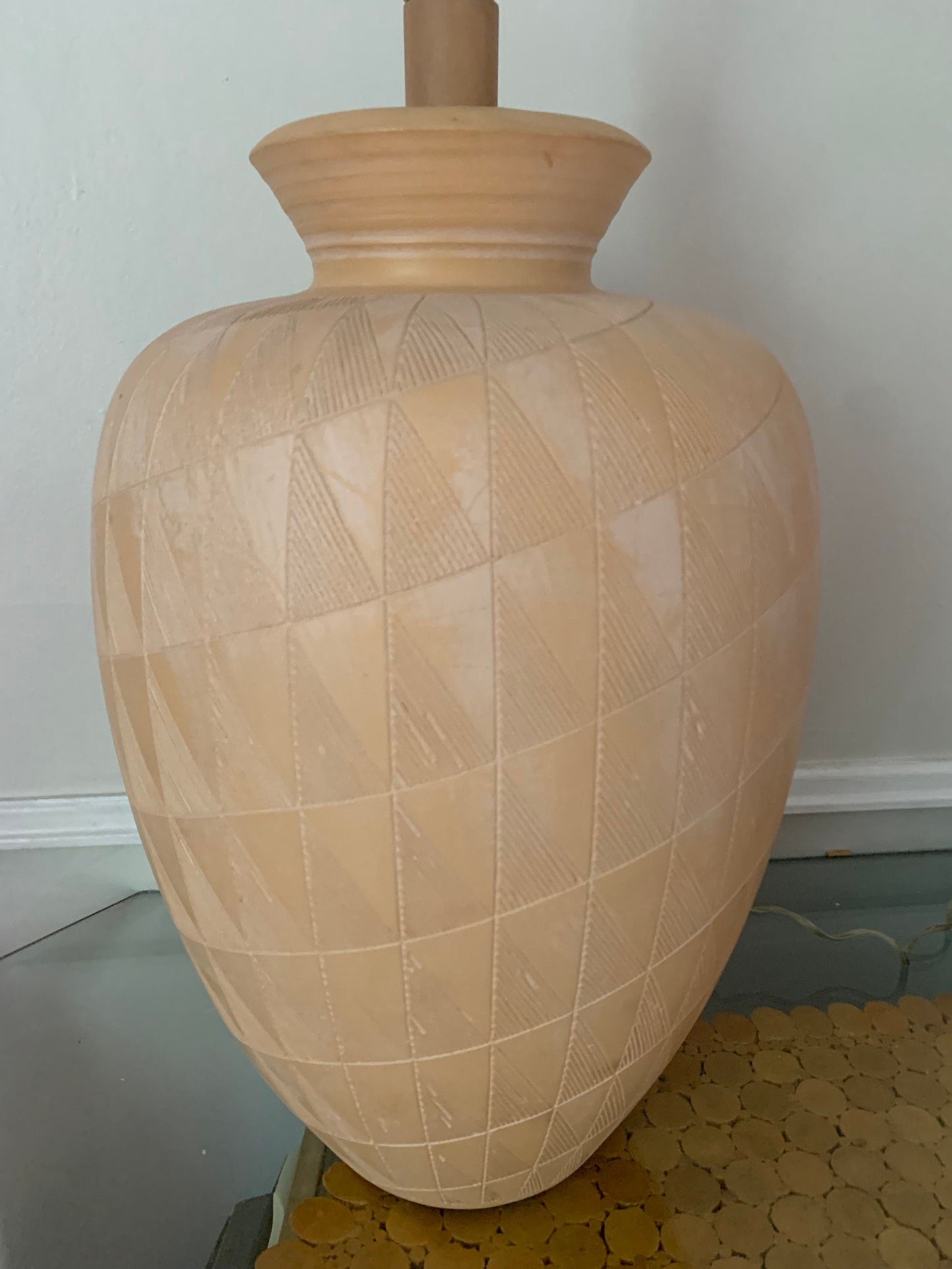 Retro Oversized Natural Terra Cotta GInger Jar Lamp by Casual Lamp Design No Shade