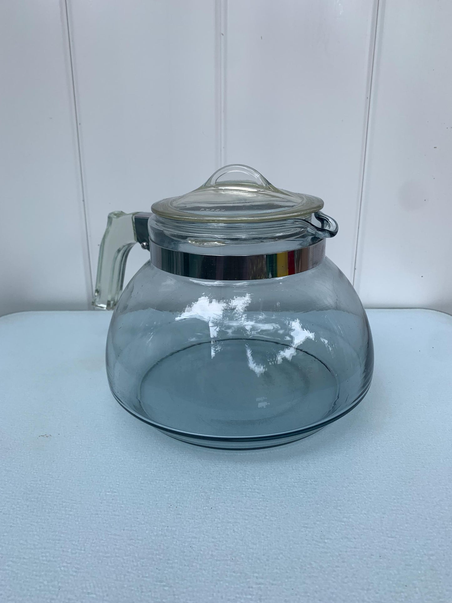 Vintage Pyrex Flameware Large Belly 10 Cup Glass Kettle