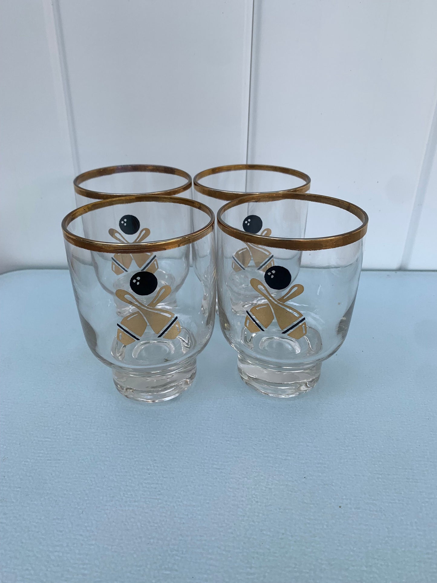 Set of 4 of MCM Bowling Ball Glasses