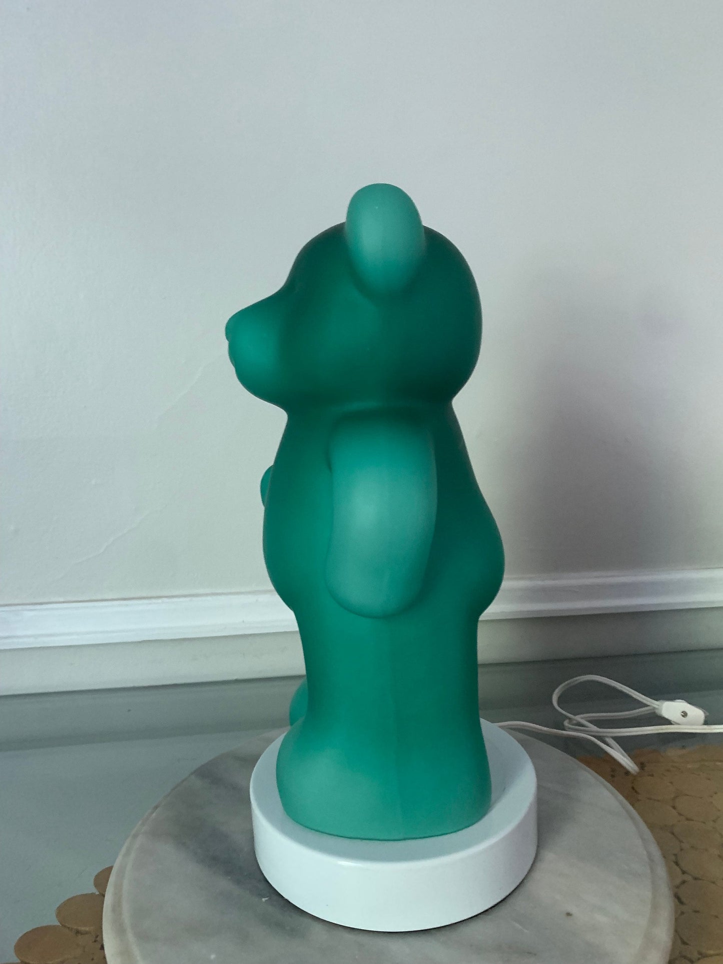 Retro Turquoise Glass Gummy Bear Lamp