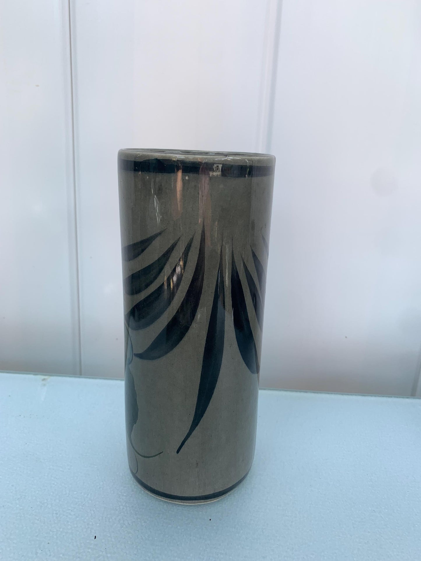 Retro Deep Green Hand Painted Vase