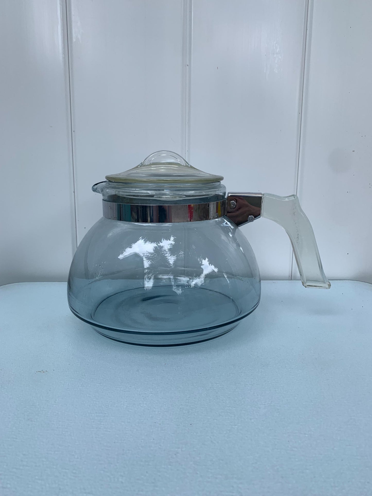 Vintage Pyrex Flameware Large Belly 10 Cup Glass Kettle
