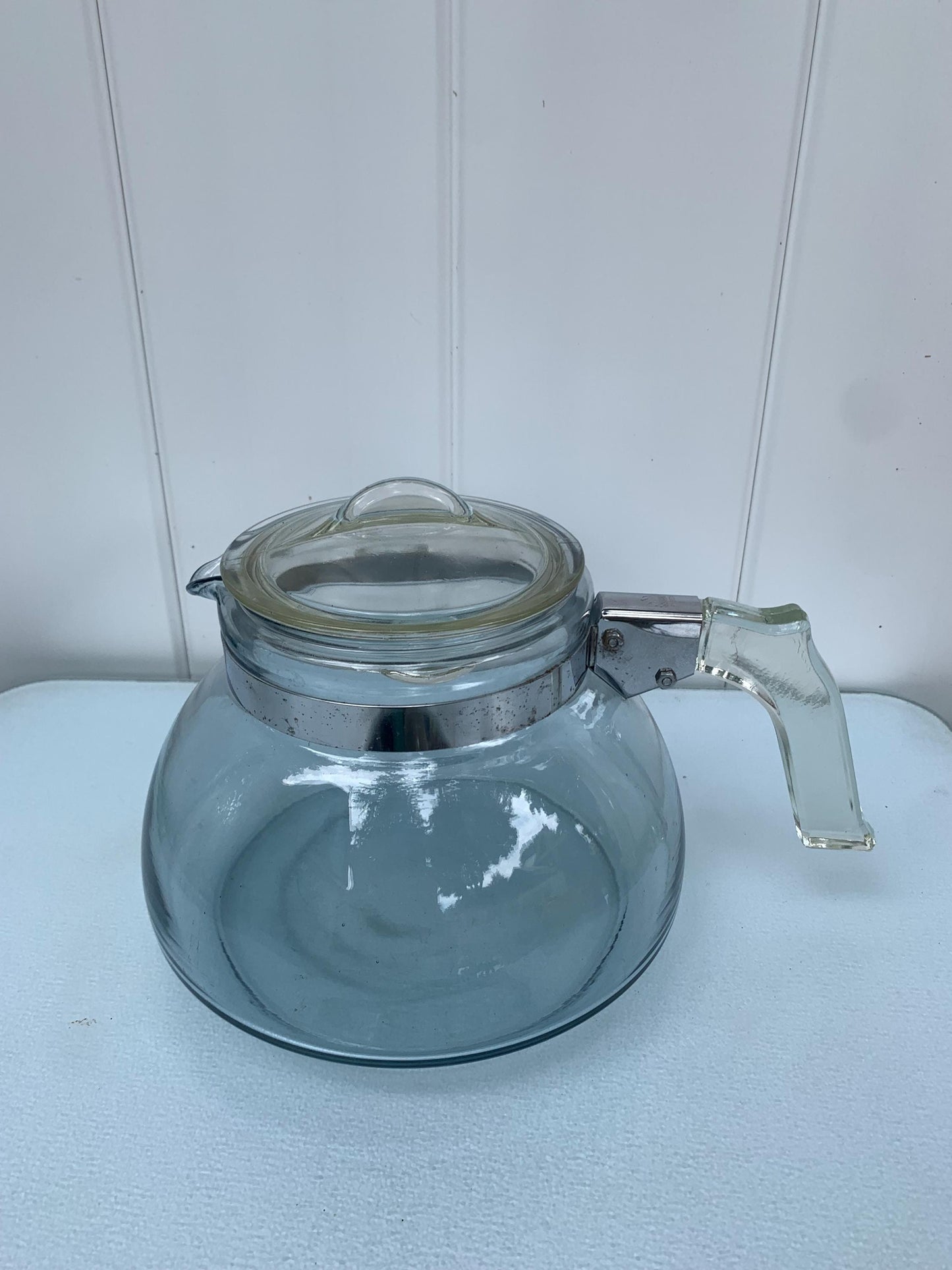 Vintage Pyrex Flameware Large Belly 10 Cup Glass Kettle