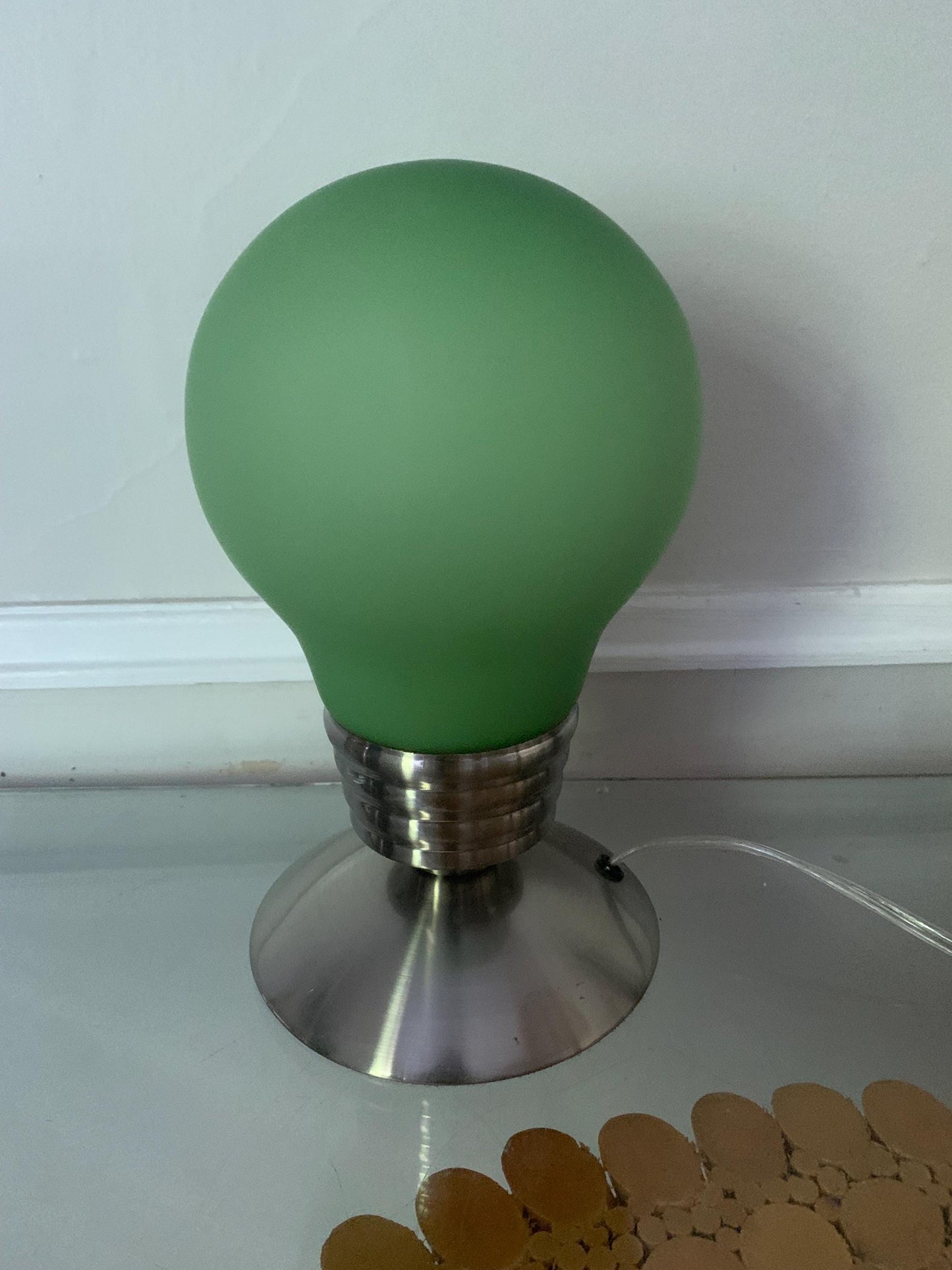 Retro Green Glass Light Bulb Lamp