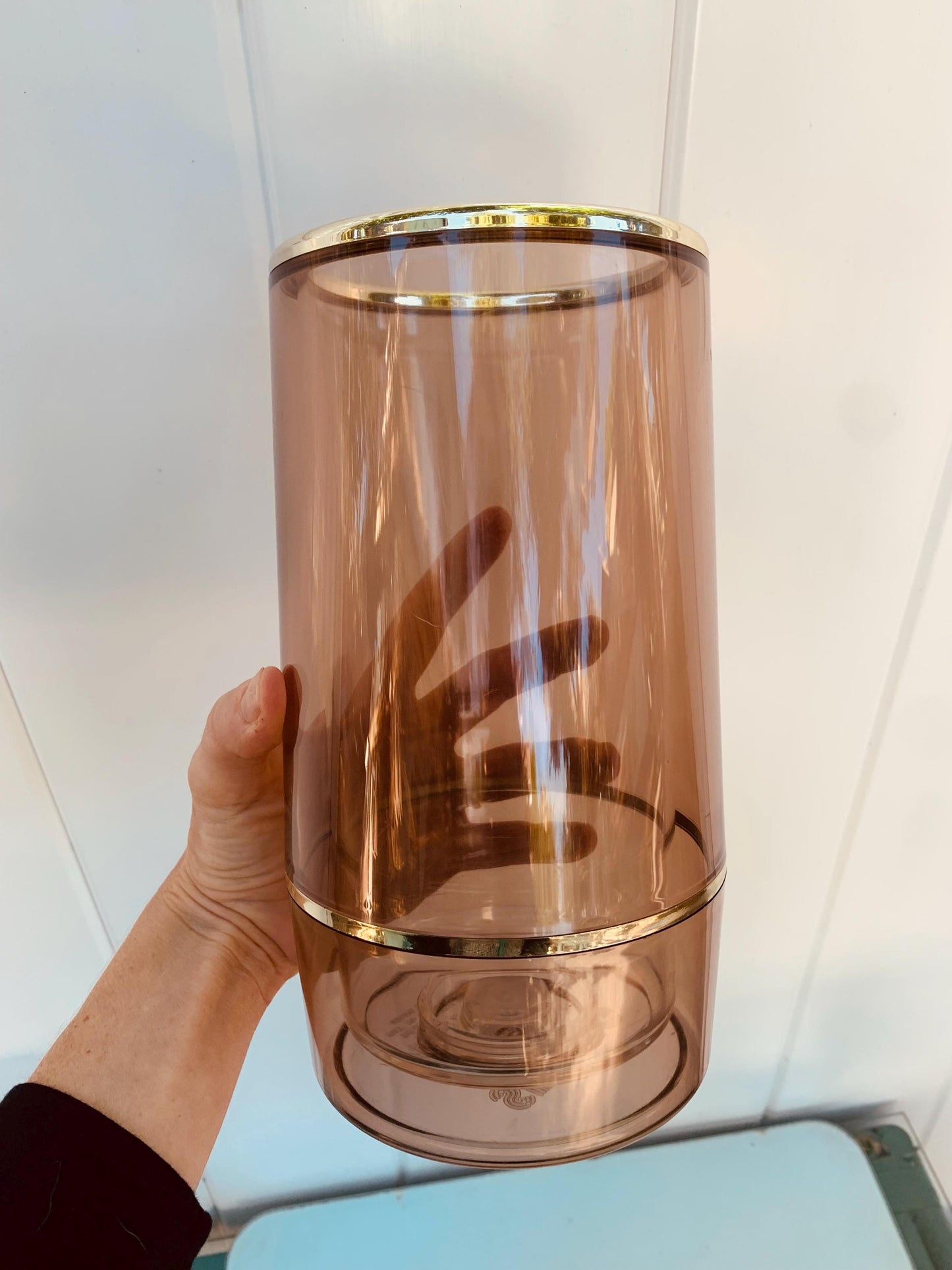 MCM Spong Vini Smokey Brown Plastic Wine Cooler Made in England