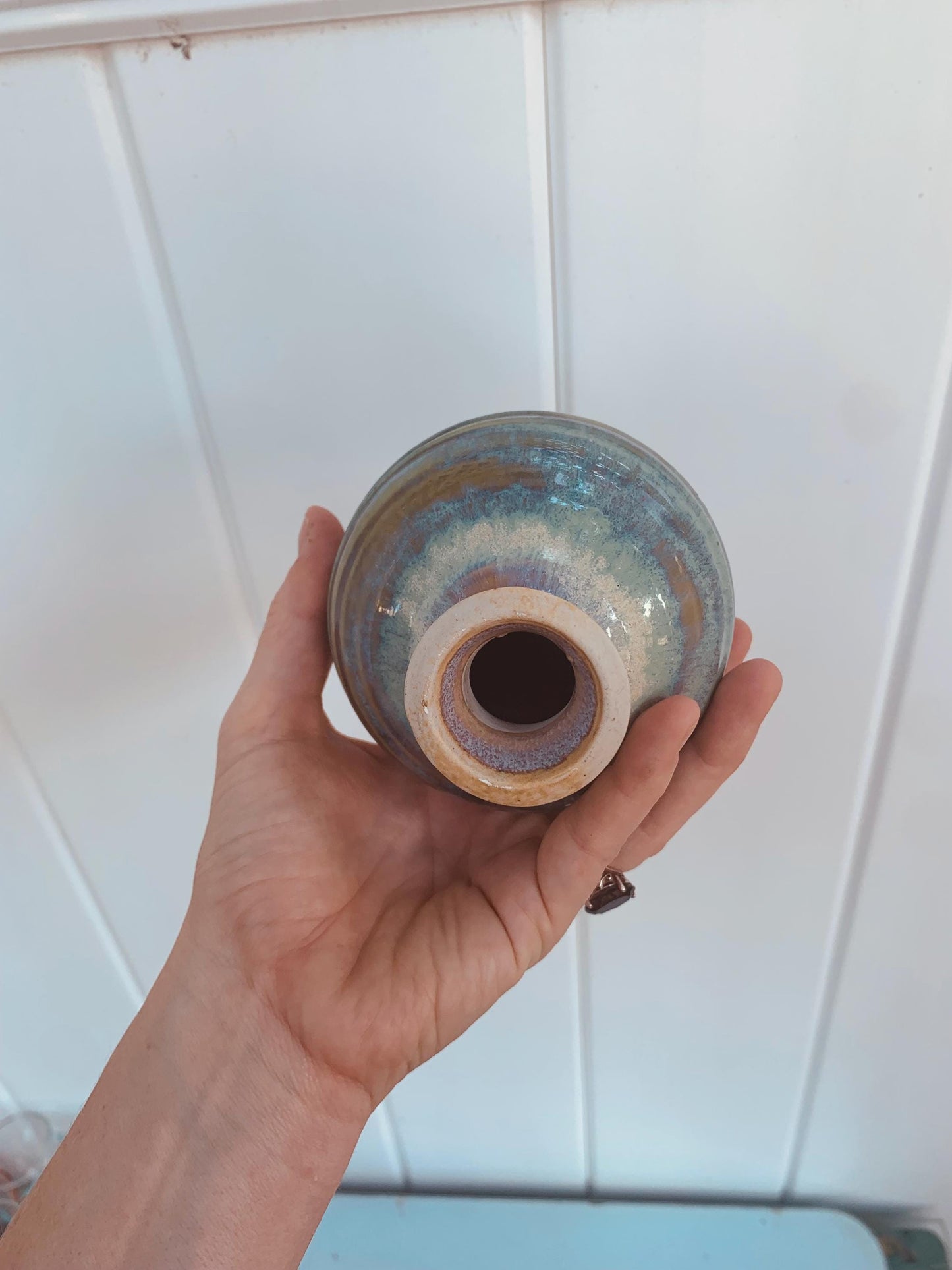 Handmade Blue Pottery Hornet Catcher