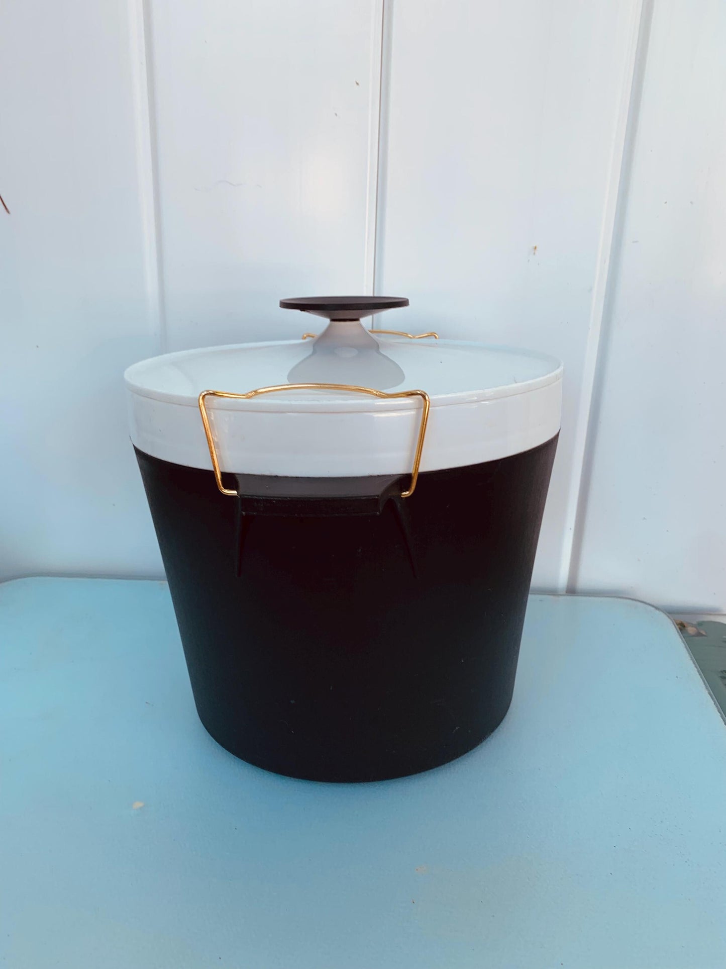 Vintage Therma Ware Black and White Ice Bucket Made by David Douglas in USA