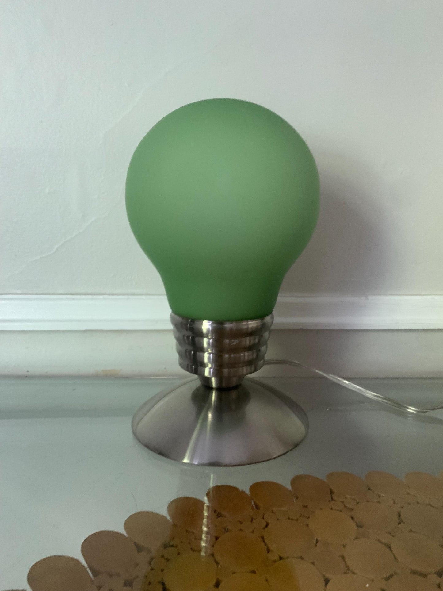 Retro Green Glass Light Bulb Lamp