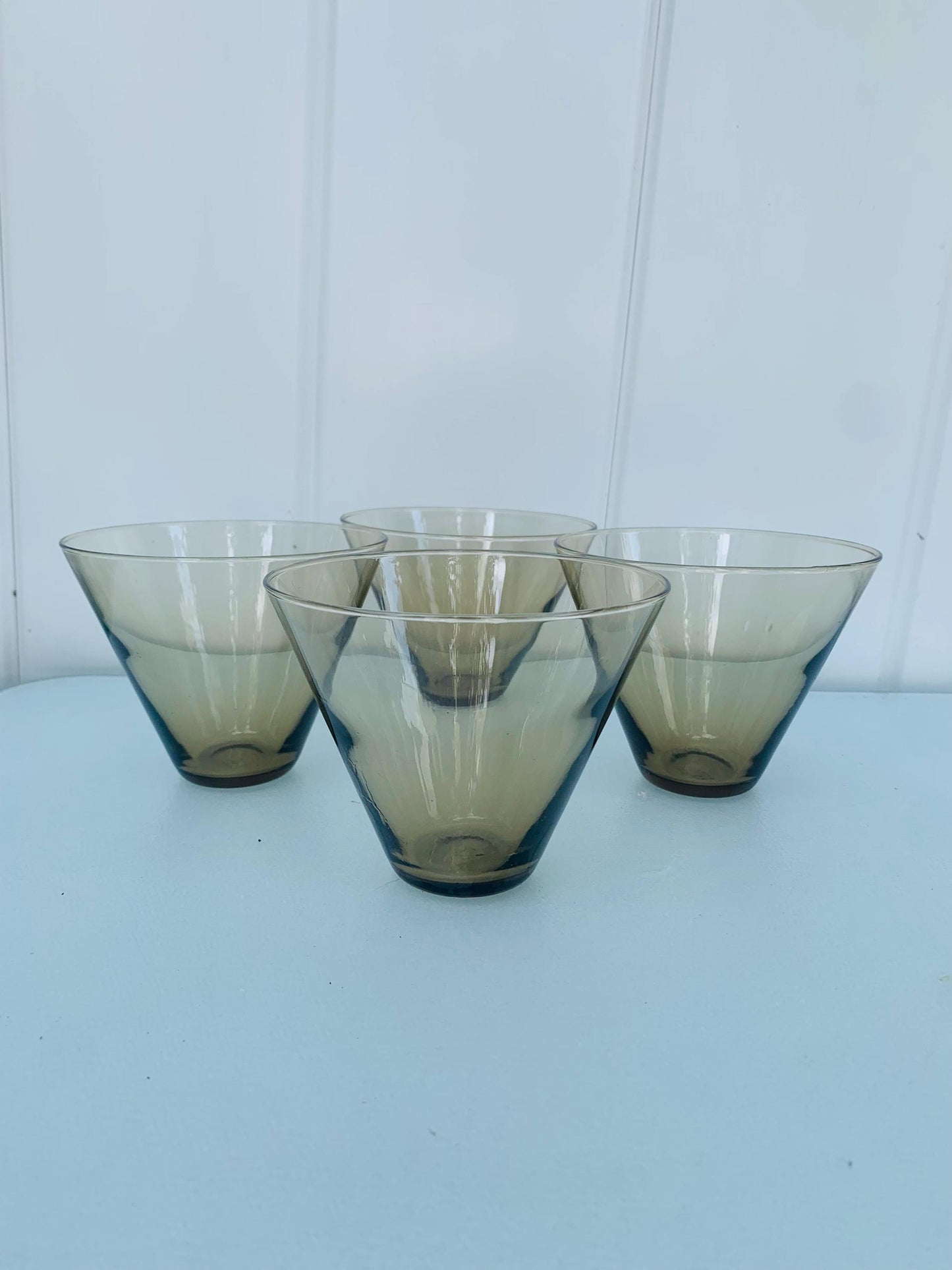 Set if 4 MCM Smokey Brown Glass Bowls