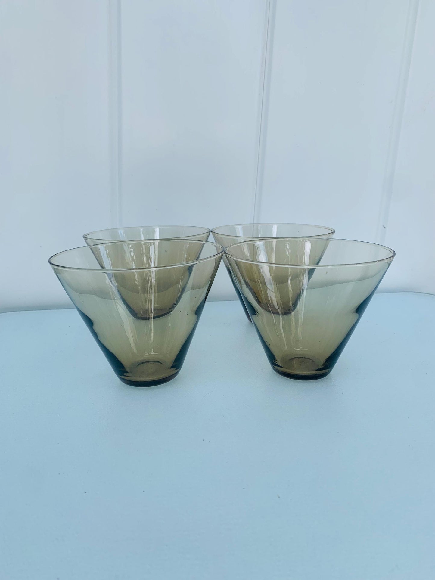 Set if 4 MCM Smokey Brown Glass Bowls