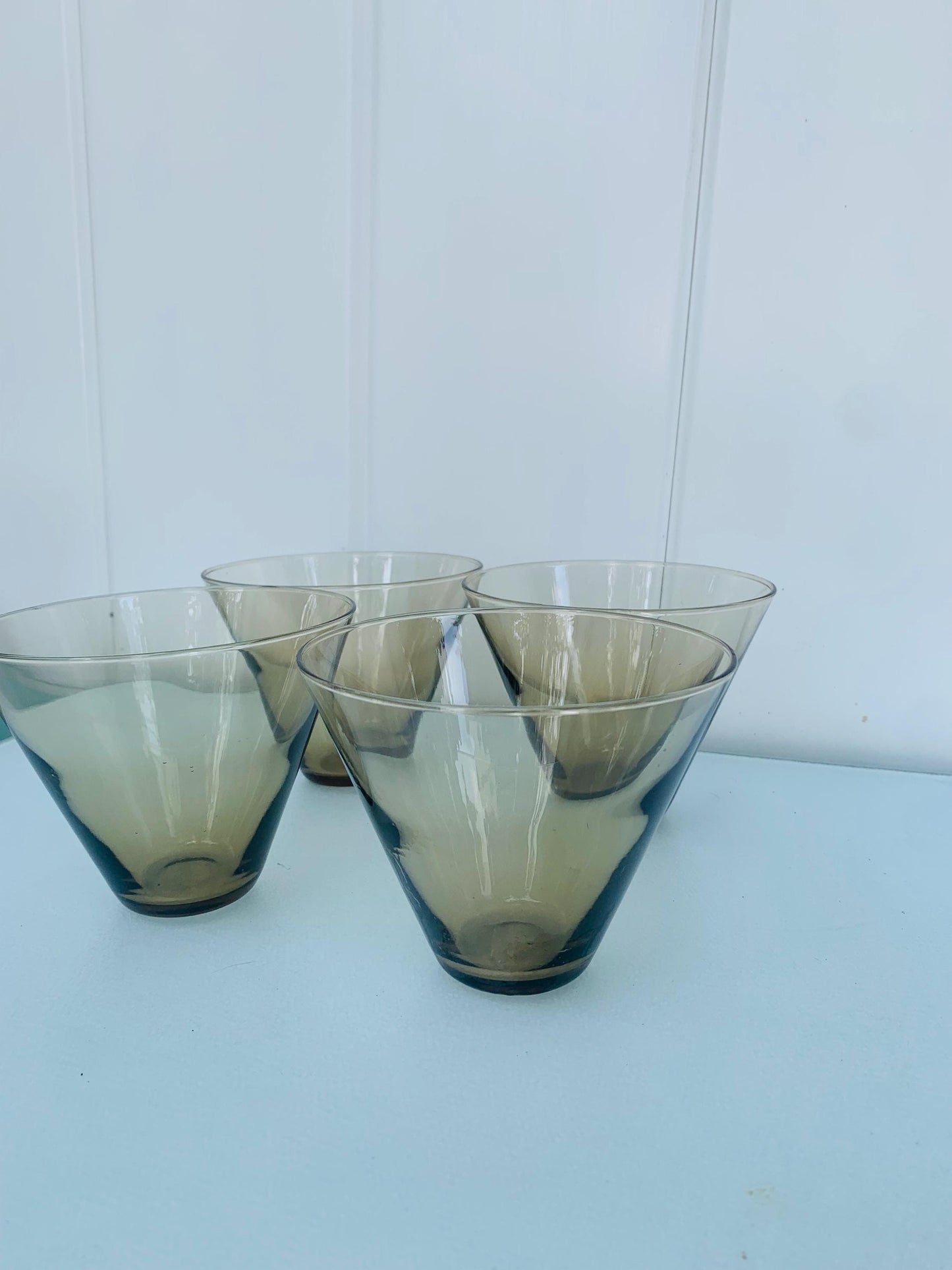 Set if 4 MCM Smokey Brown Glass Bowls