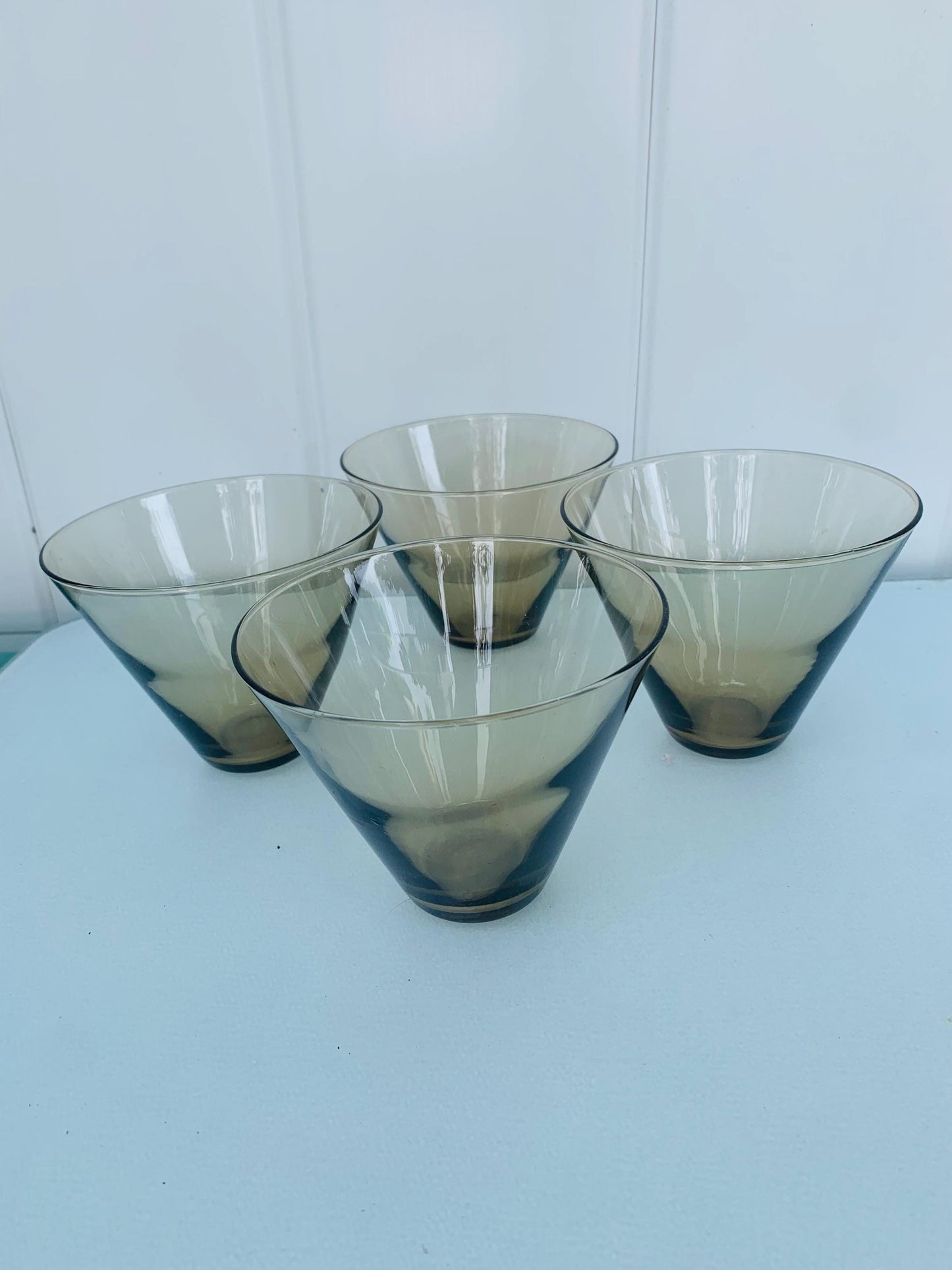 Set if 4 MCM Smokey Brown Glass Bowls