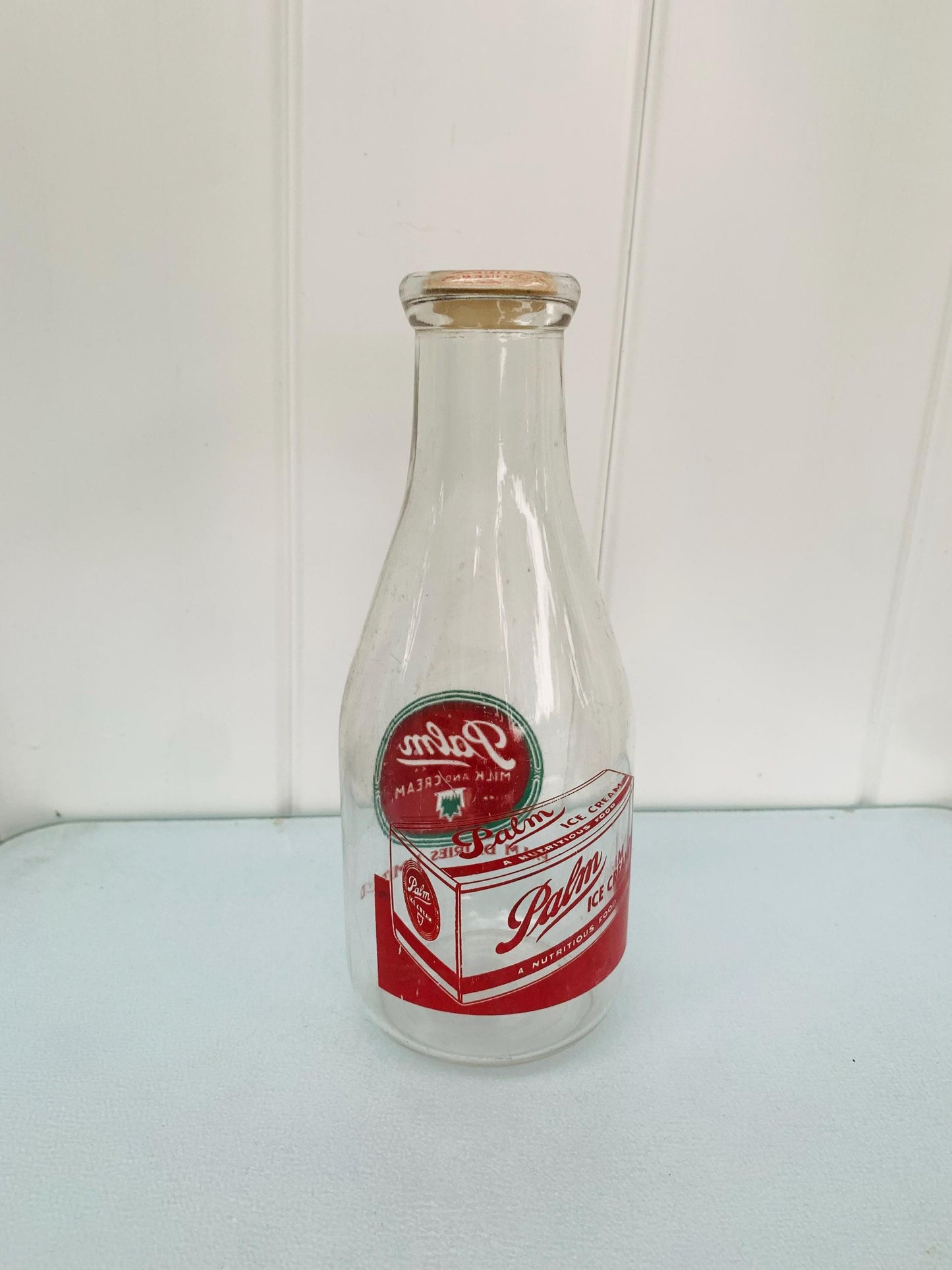 Vintage Palm Dairies Glass Milk  Bottle