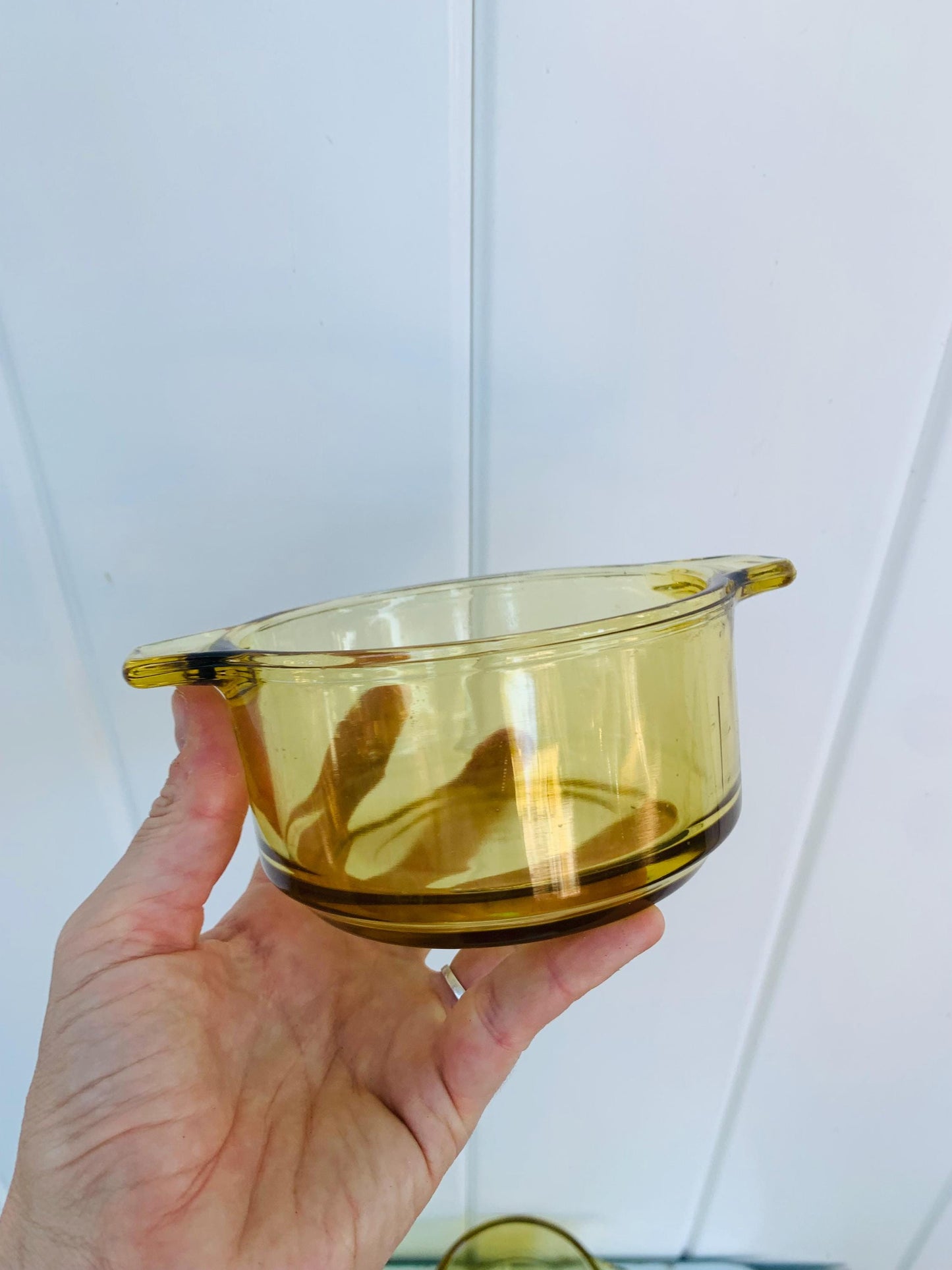 Vintage Forte Crisa Amber Casserole Glass Dish Set