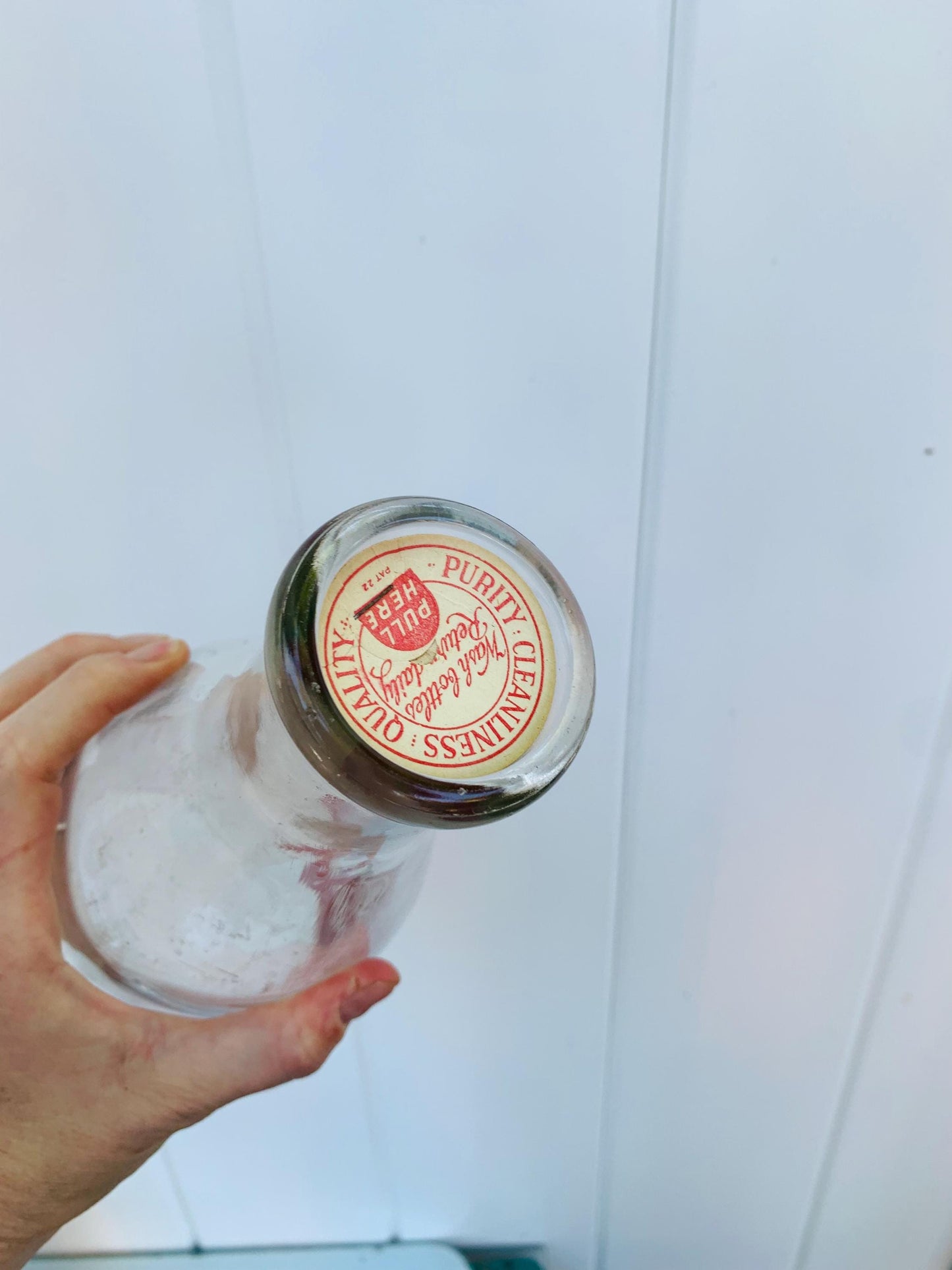Vintage Palm Dairies Glass Milk  Bottle