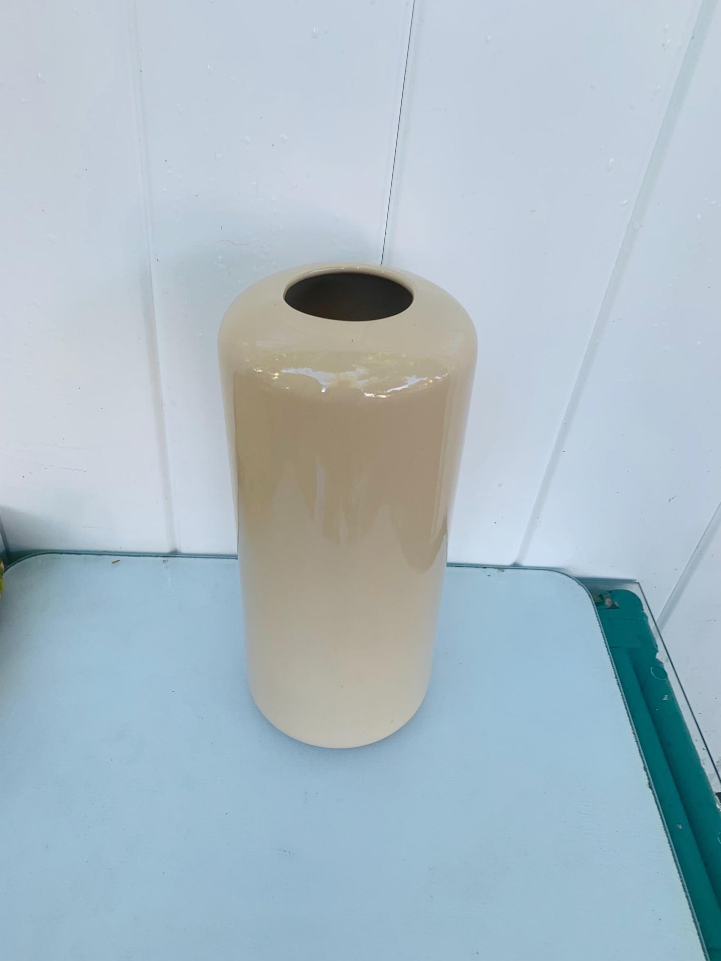 Retro Tall William Alexander Deep Cream Ceramic Vase Made in Canada