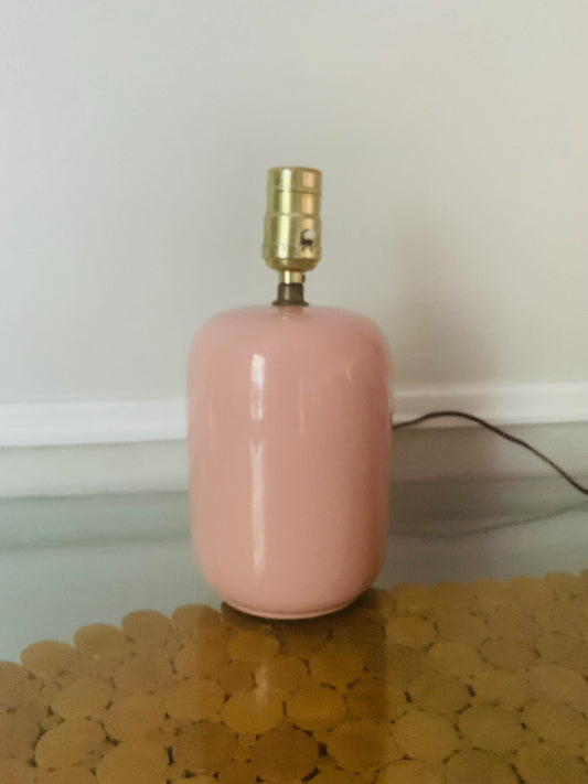 Retro Small Pink Ceramic Lamp No Shade