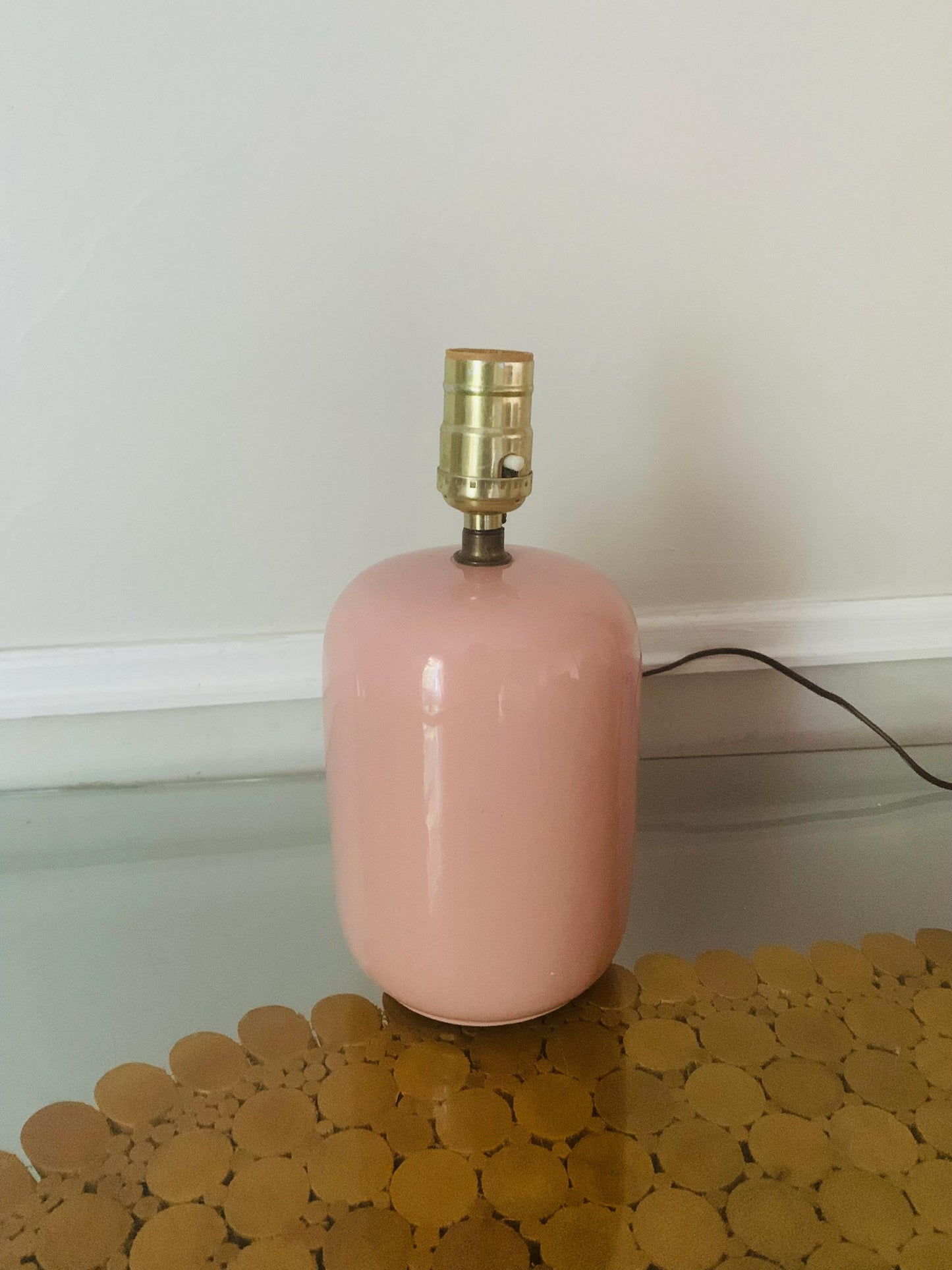Retro Small Pink Ceramic Lamp No Shade