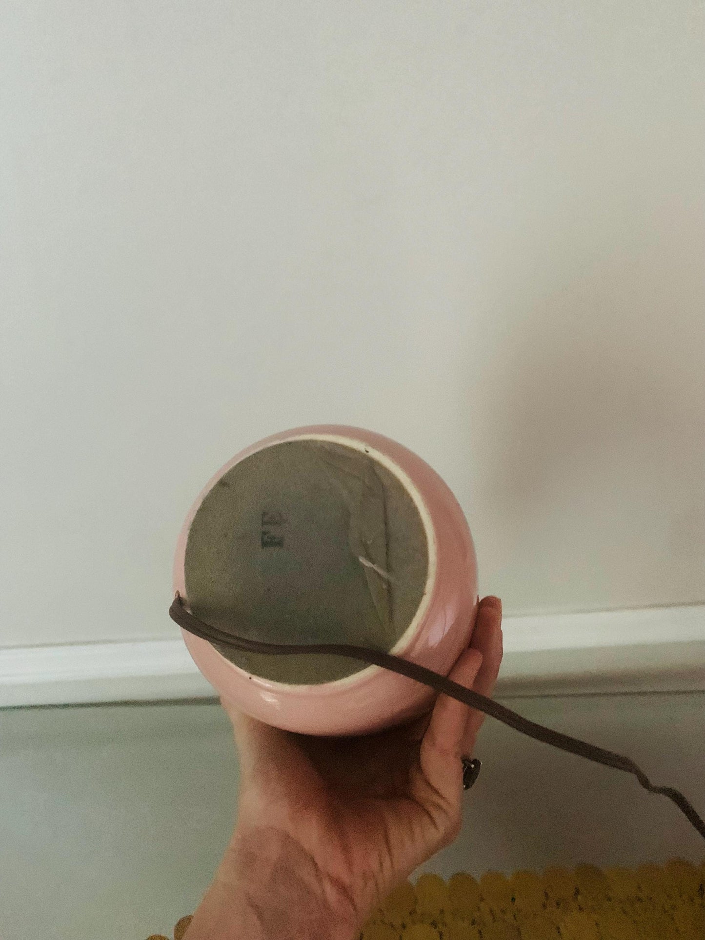 Retro Small Pink Ceramic Lamp No Shade