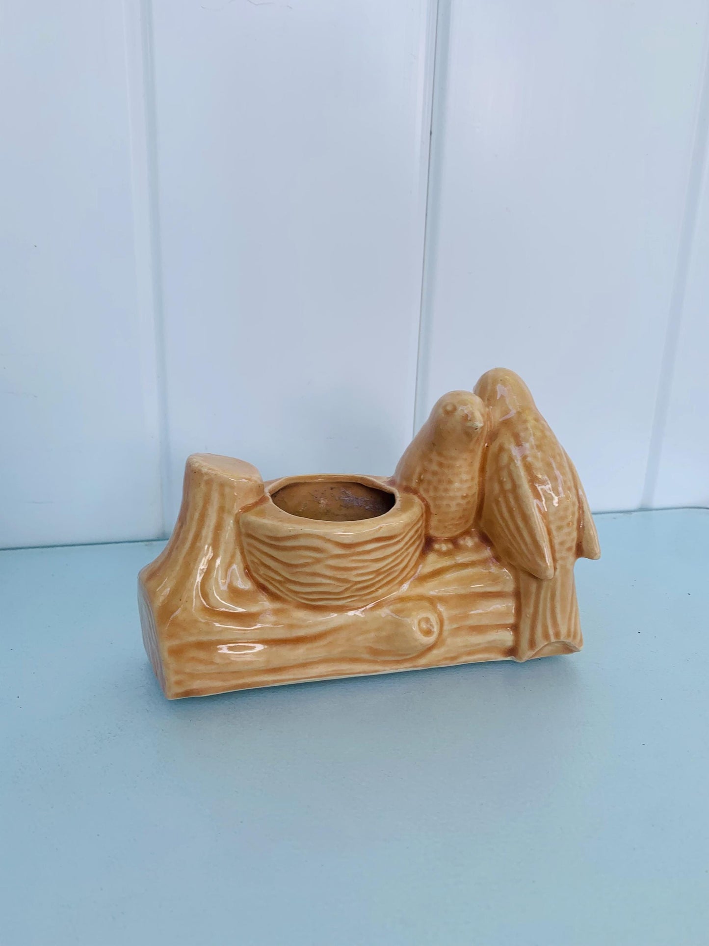 Vintage Ceramic Lovebirds Planter