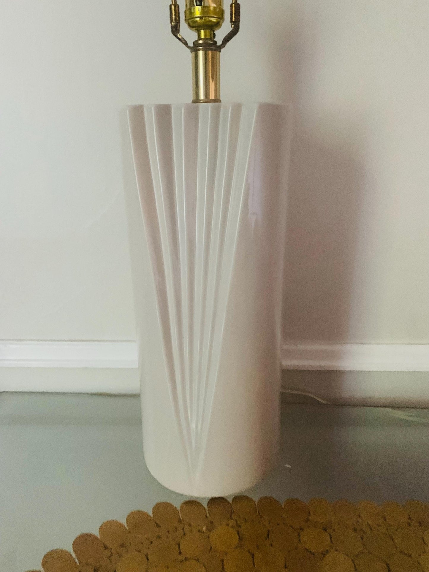 Tall Retro Gray Ceramic Table Lamp No Shade
