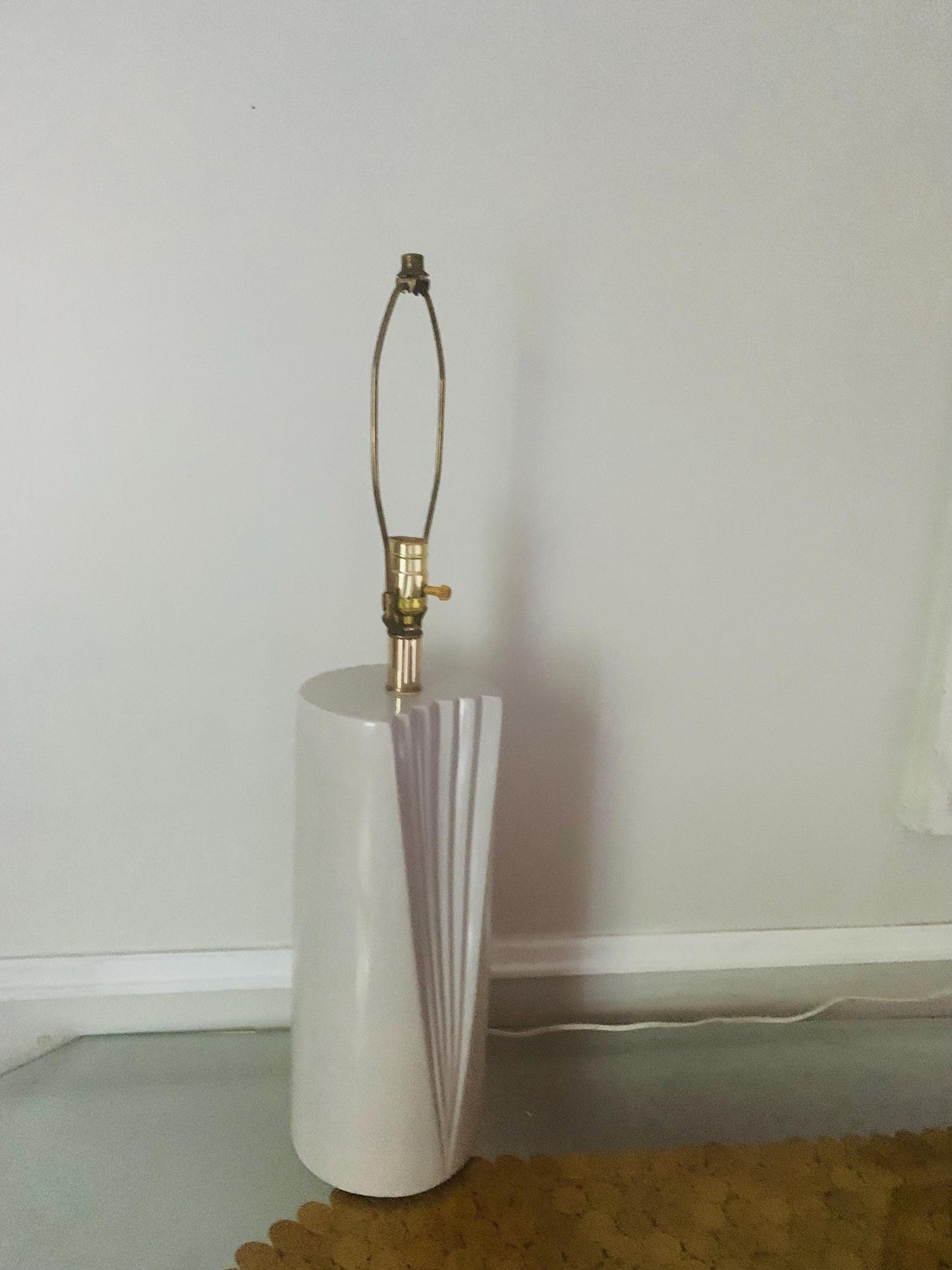 Tall Retro Gray Ceramic Table Lamp No Shade