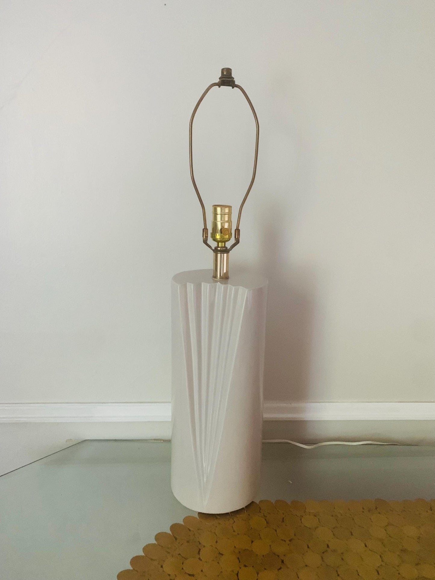 Tall Retro Gray Ceramic Table Lamp No Shade