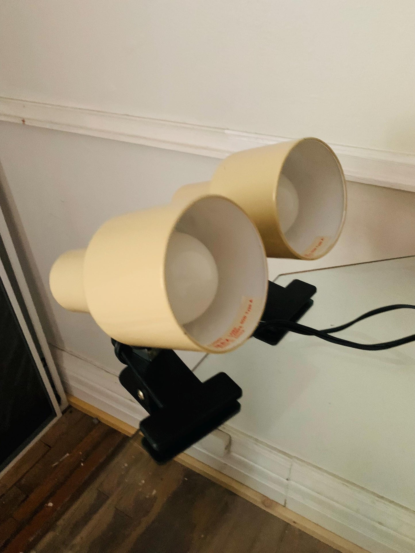 Pair of Vintage Blush Pink Goose Neck Desk Lamps