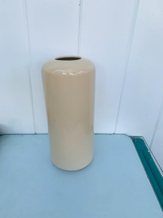 Retro Tall William Alexander Deep Cream Ceramic Vase Made in Canada