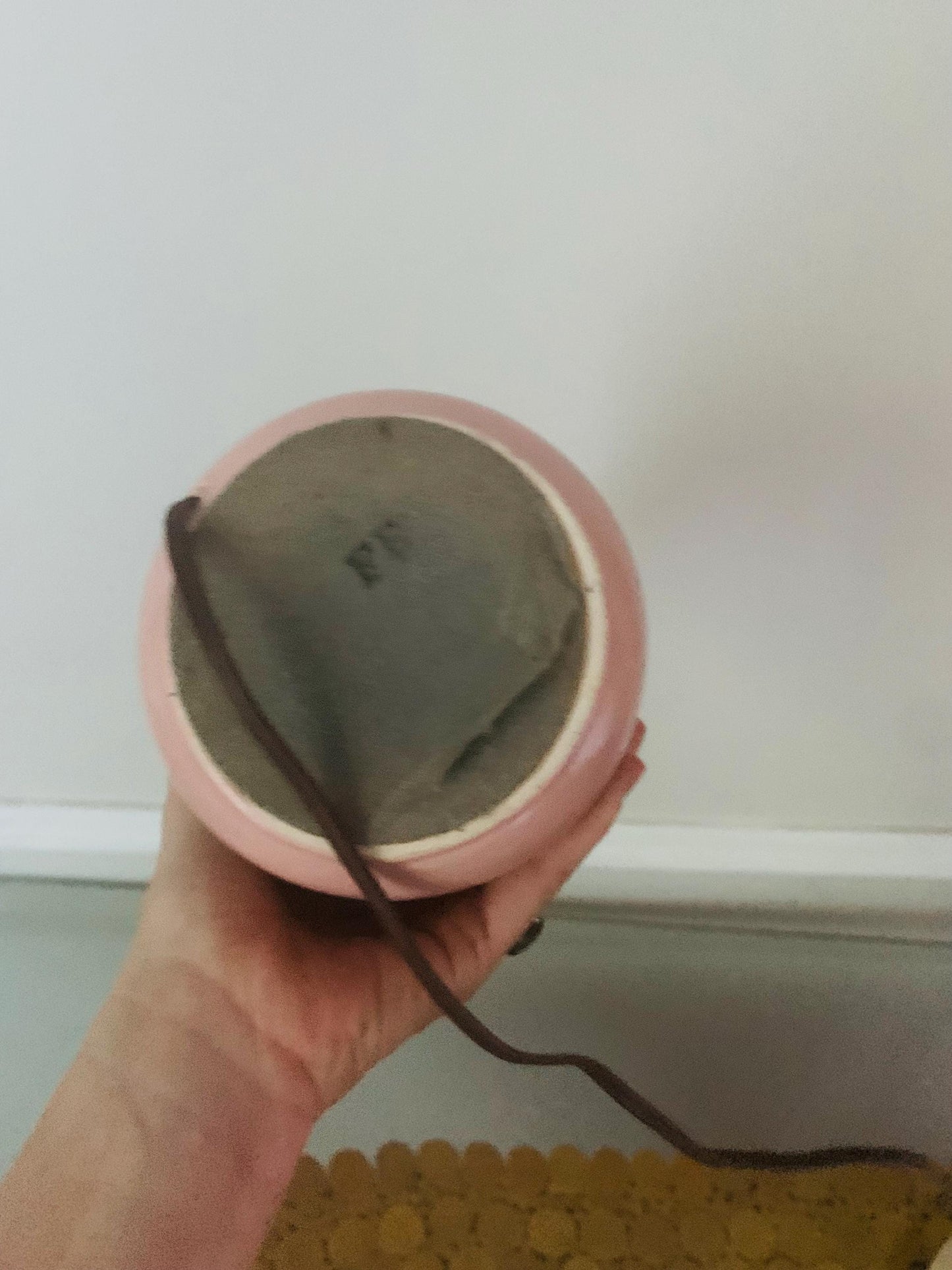 Retro Small Pink Ceramic Lamp No Shade