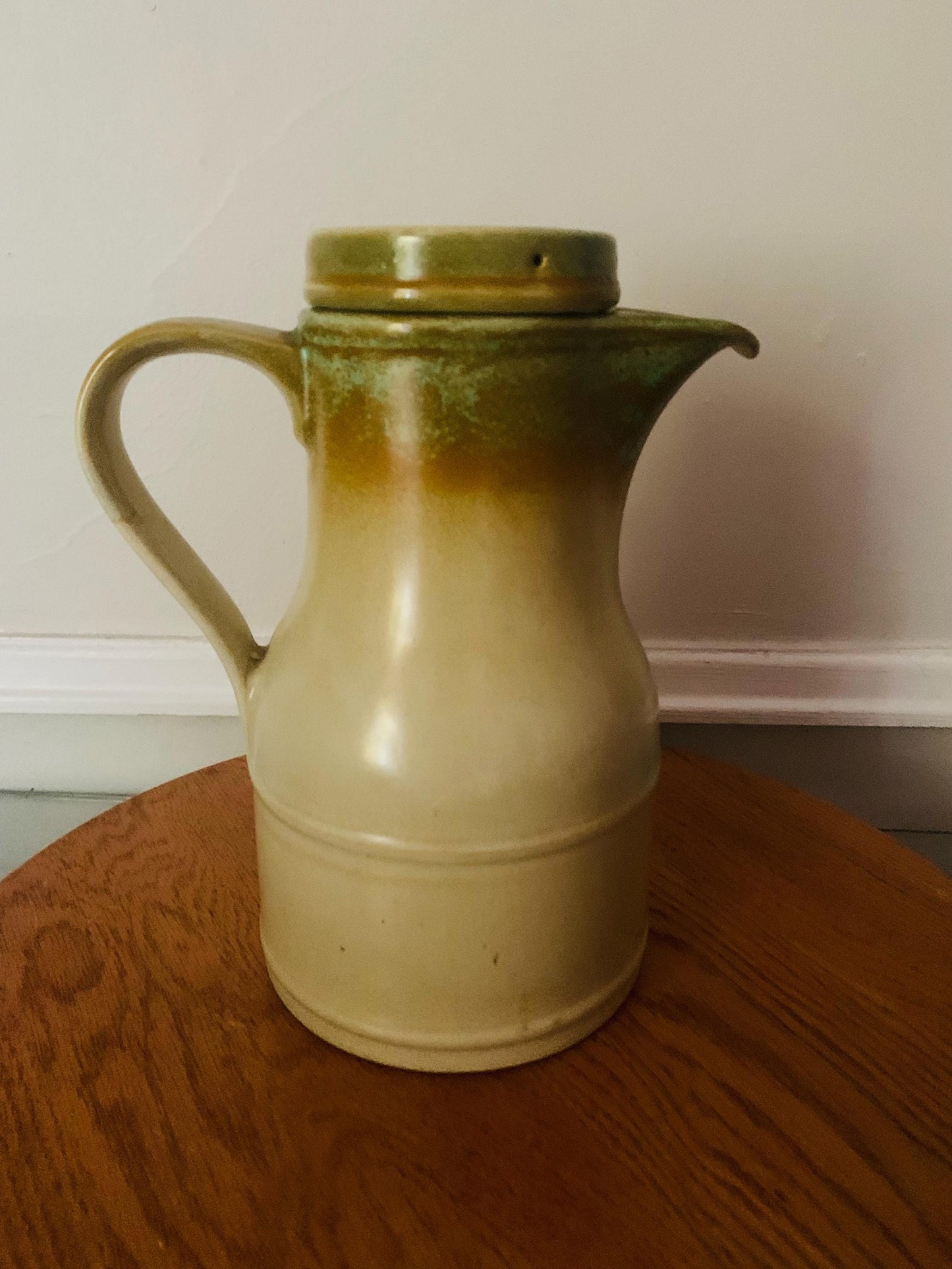Retro Kiln Craft Light Sage Green Stoneware Tea Pot Made in England