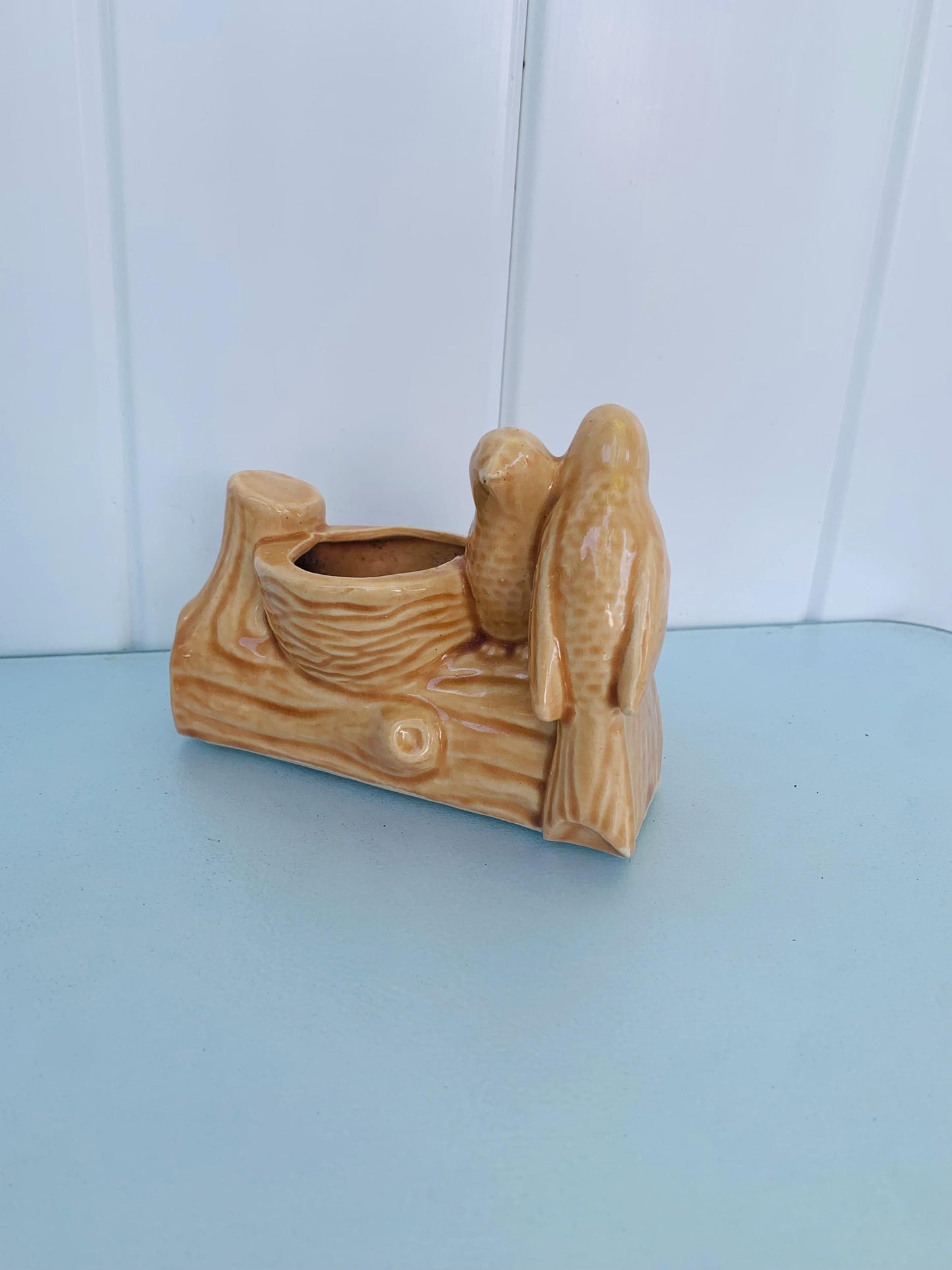 Vintage Ceramic Lovebirds Planter