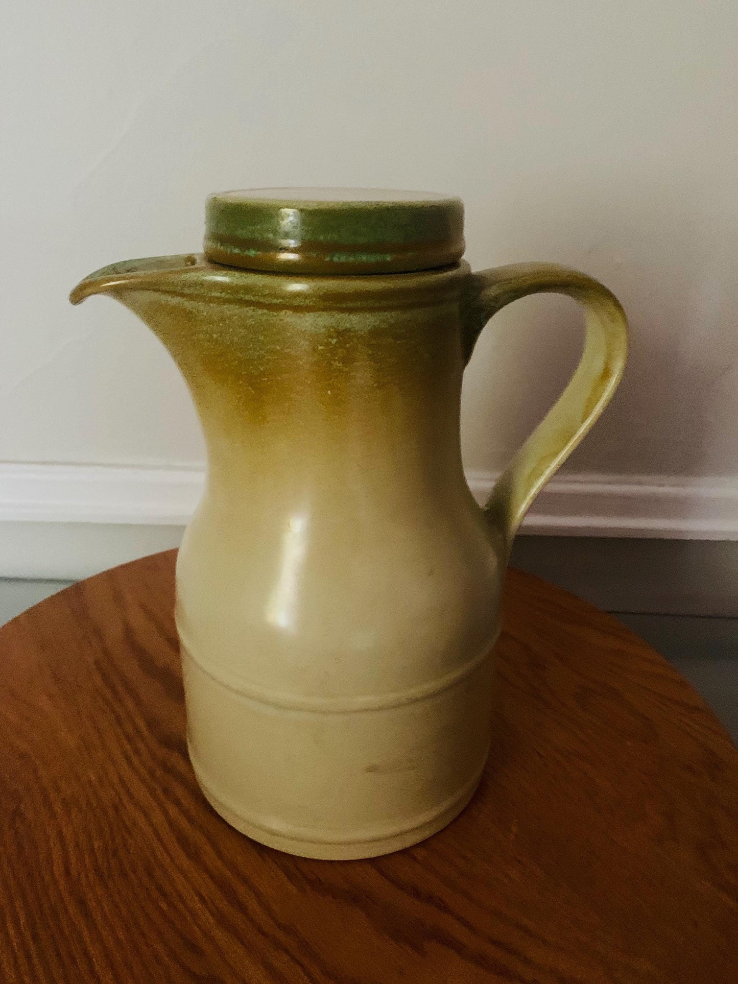 Retro Kiln Craft Light Sage Green Stoneware Tea Pot Made in England