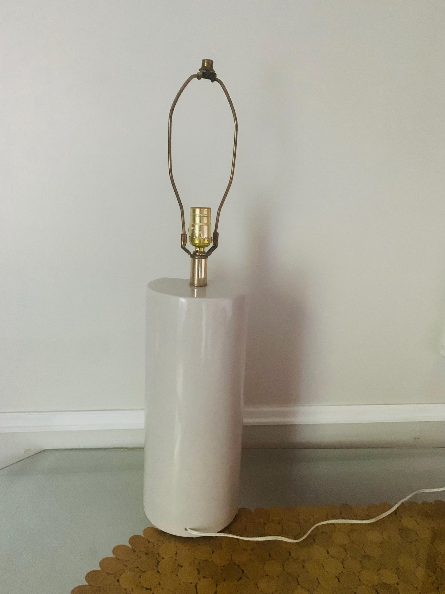 Tall Retro Gray Ceramic Table Lamp No Shade
