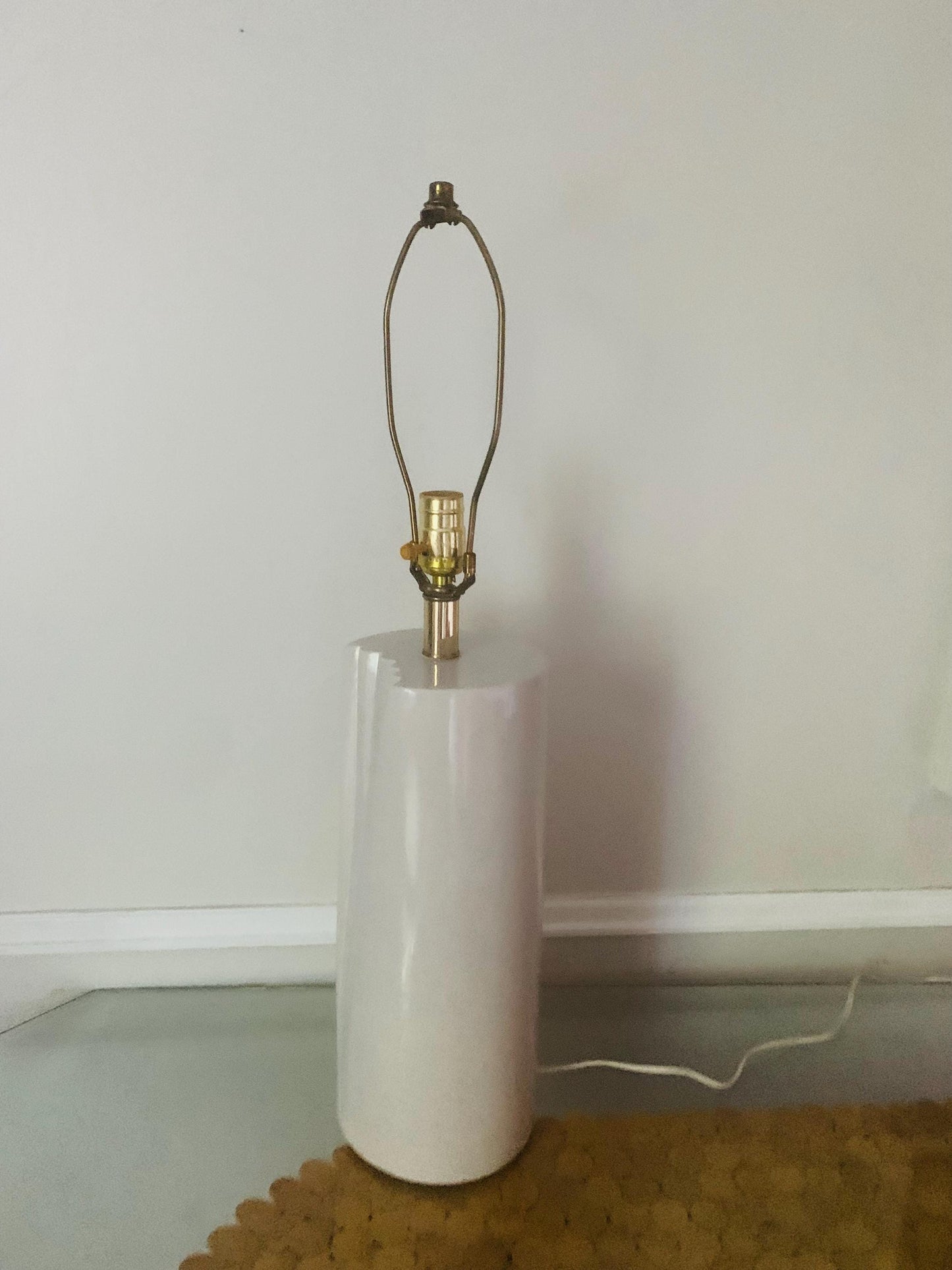 Tall Retro Gray Ceramic Table Lamp No Shade
